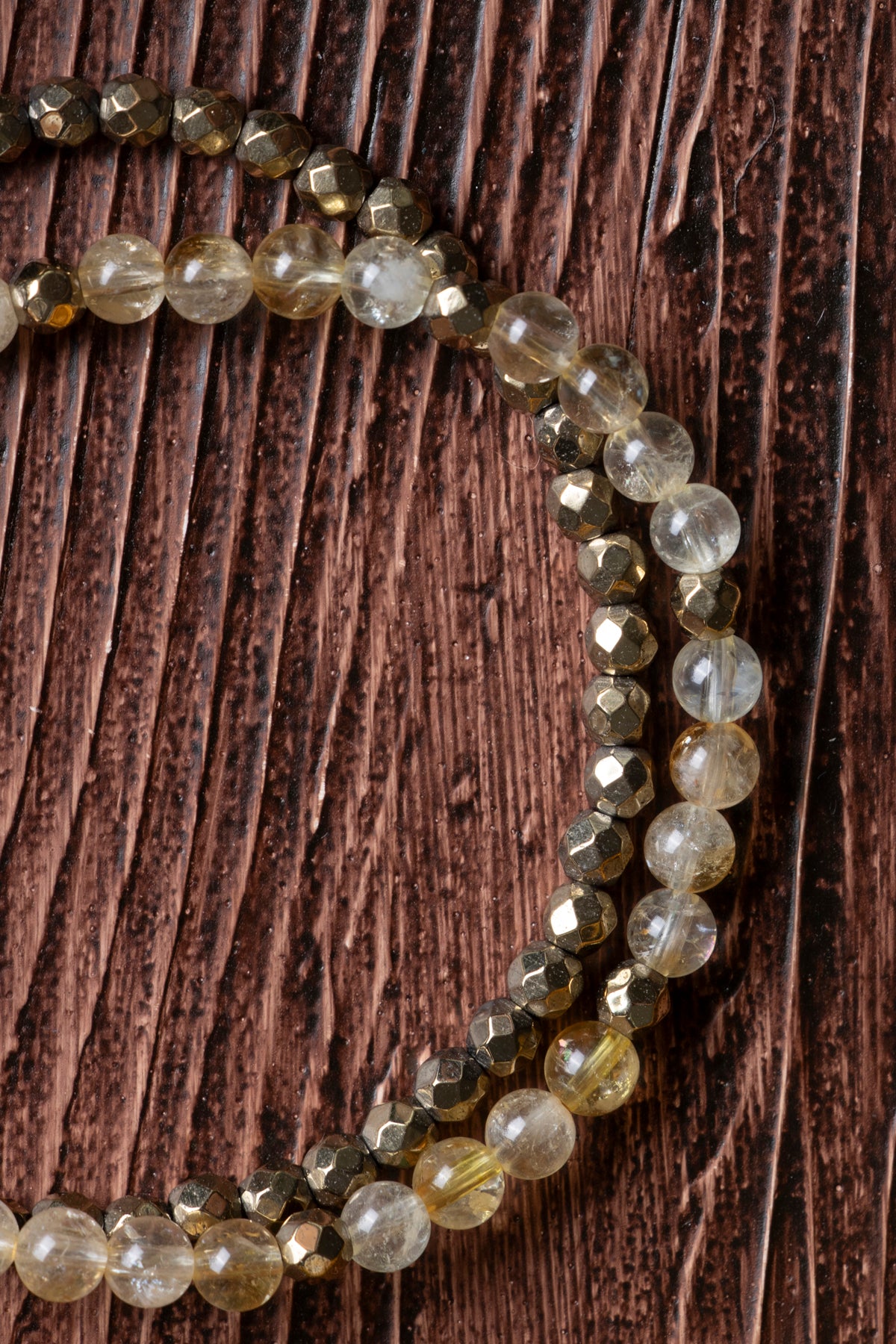 Image of Sitrin (4 mm) Hematit Gümüş (925 ayar) Kapama Doğal Taş Bileklik