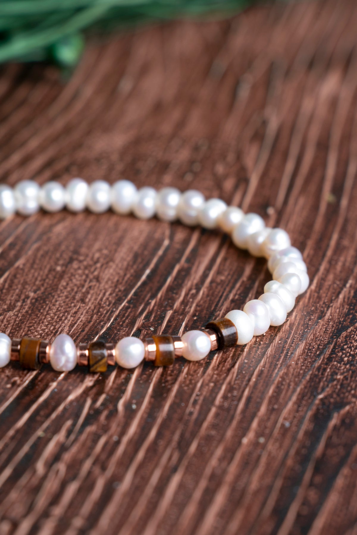 Image of Sertifikalı İnci Hematit Kaplan Gözü  925 Ayar Gümüş Kapama Bileklik