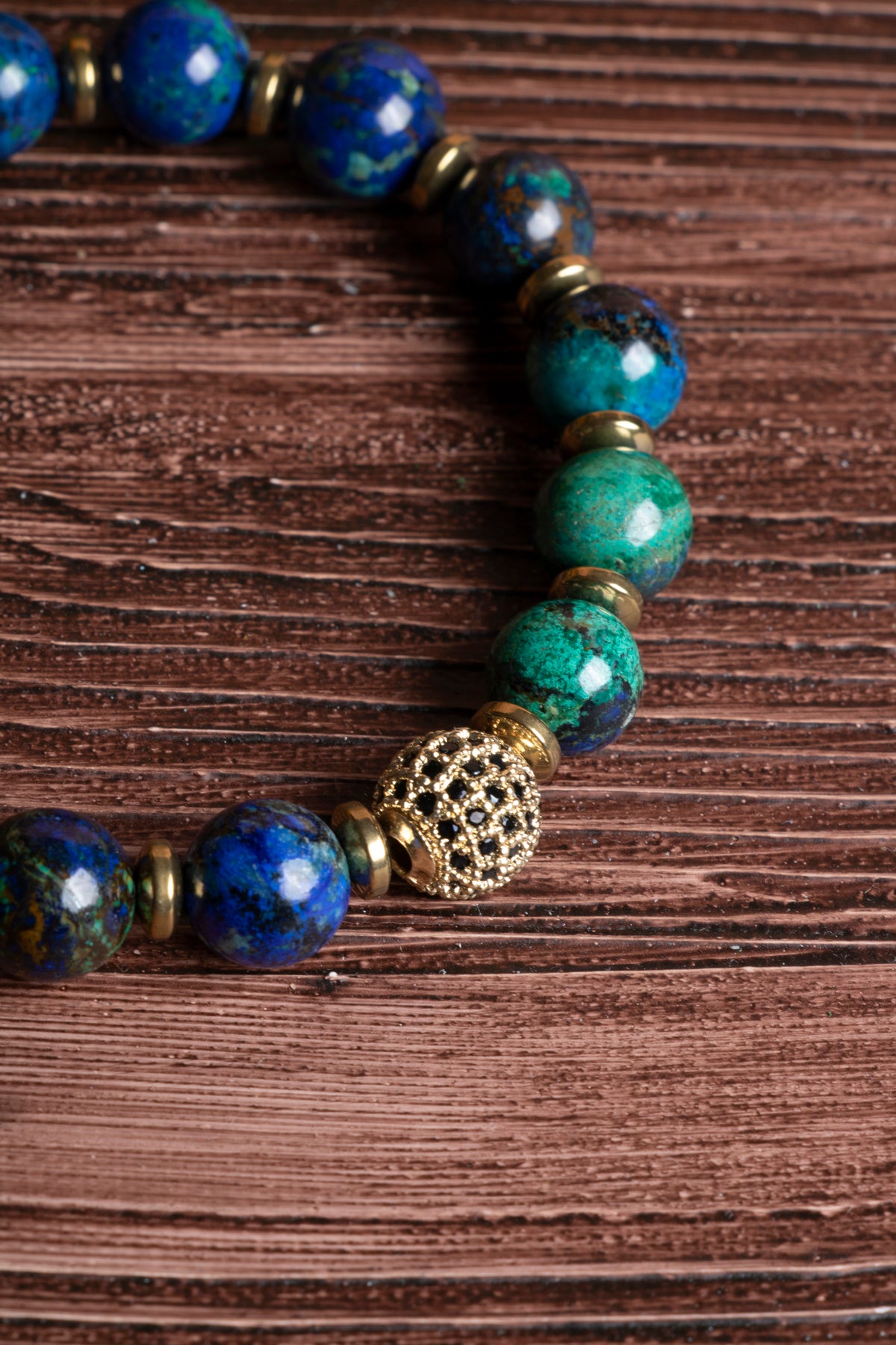 Image of Sertifikalı Azurit Malahit Doğal Taş Bileklik