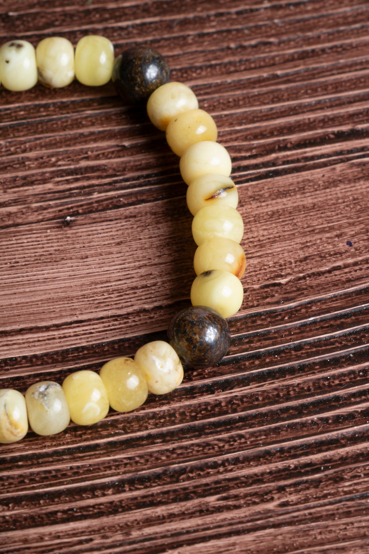 Image of Sertifikalı Bronzit Kehribar Doğal Taş Bileklik