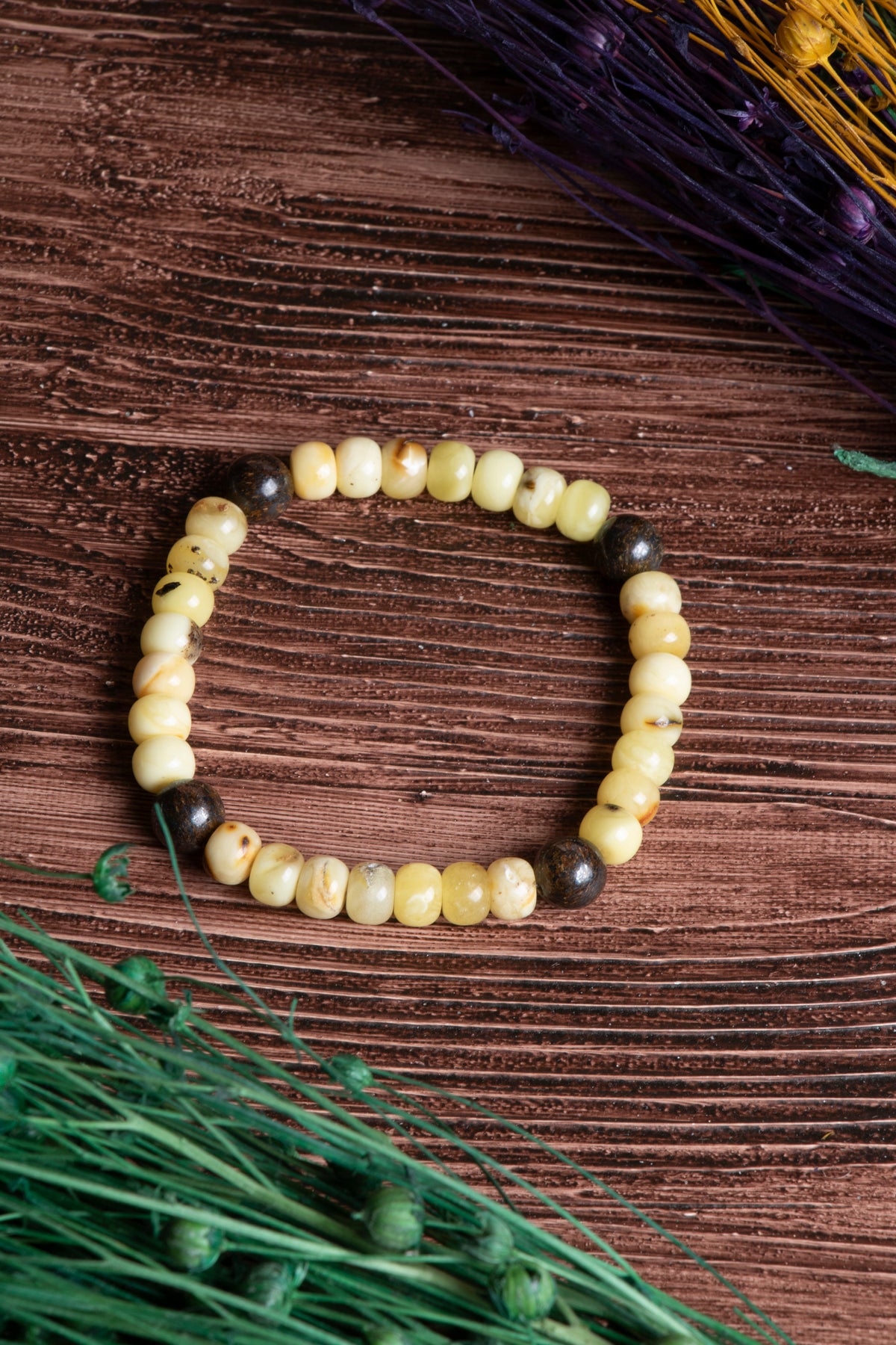 Image of Sertifikalı Bronzit Kehribar Doğal Taş Bileklik