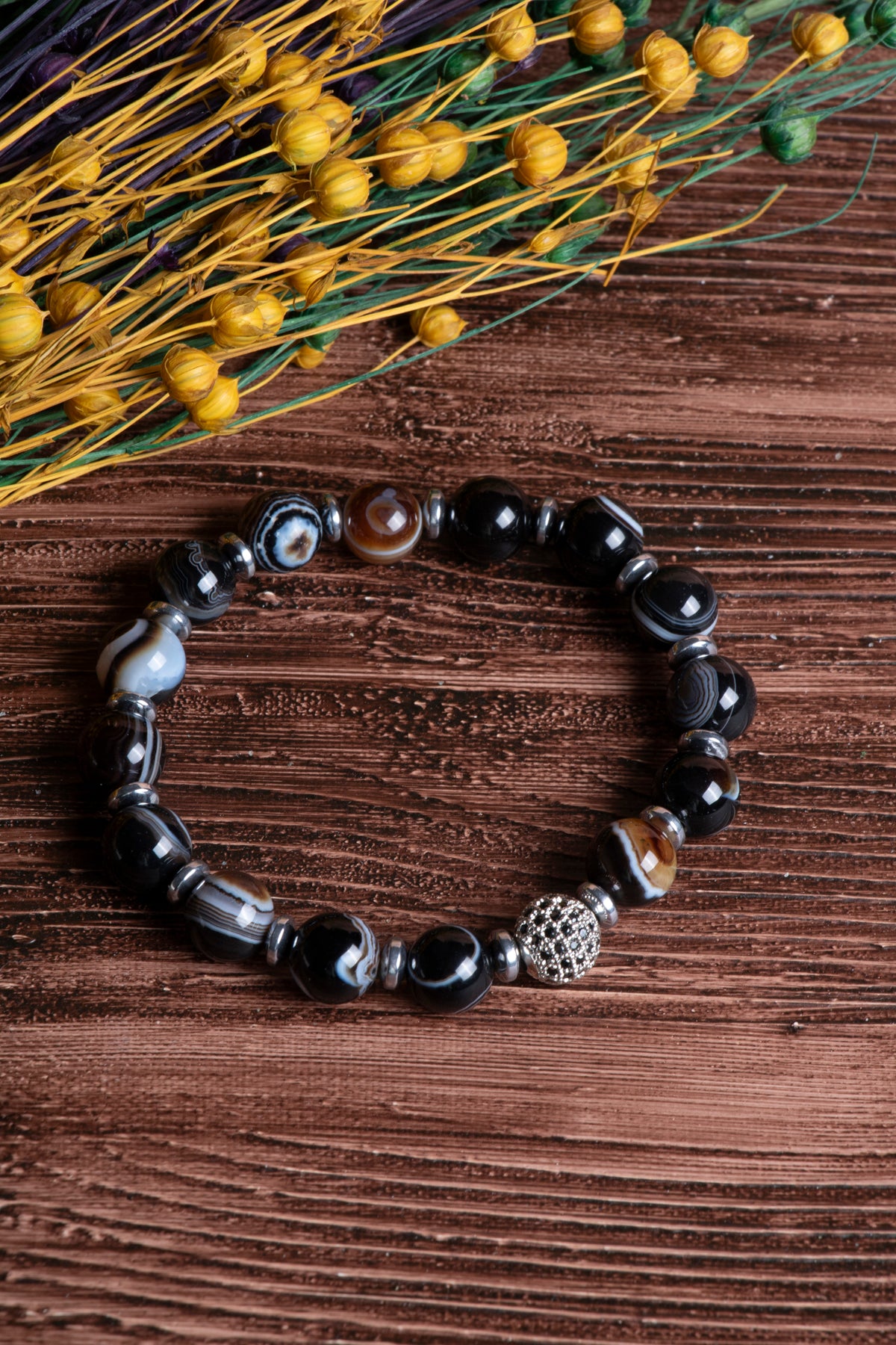 Image of Sertifikalı Göz Akik Doğal Taş Bileklik