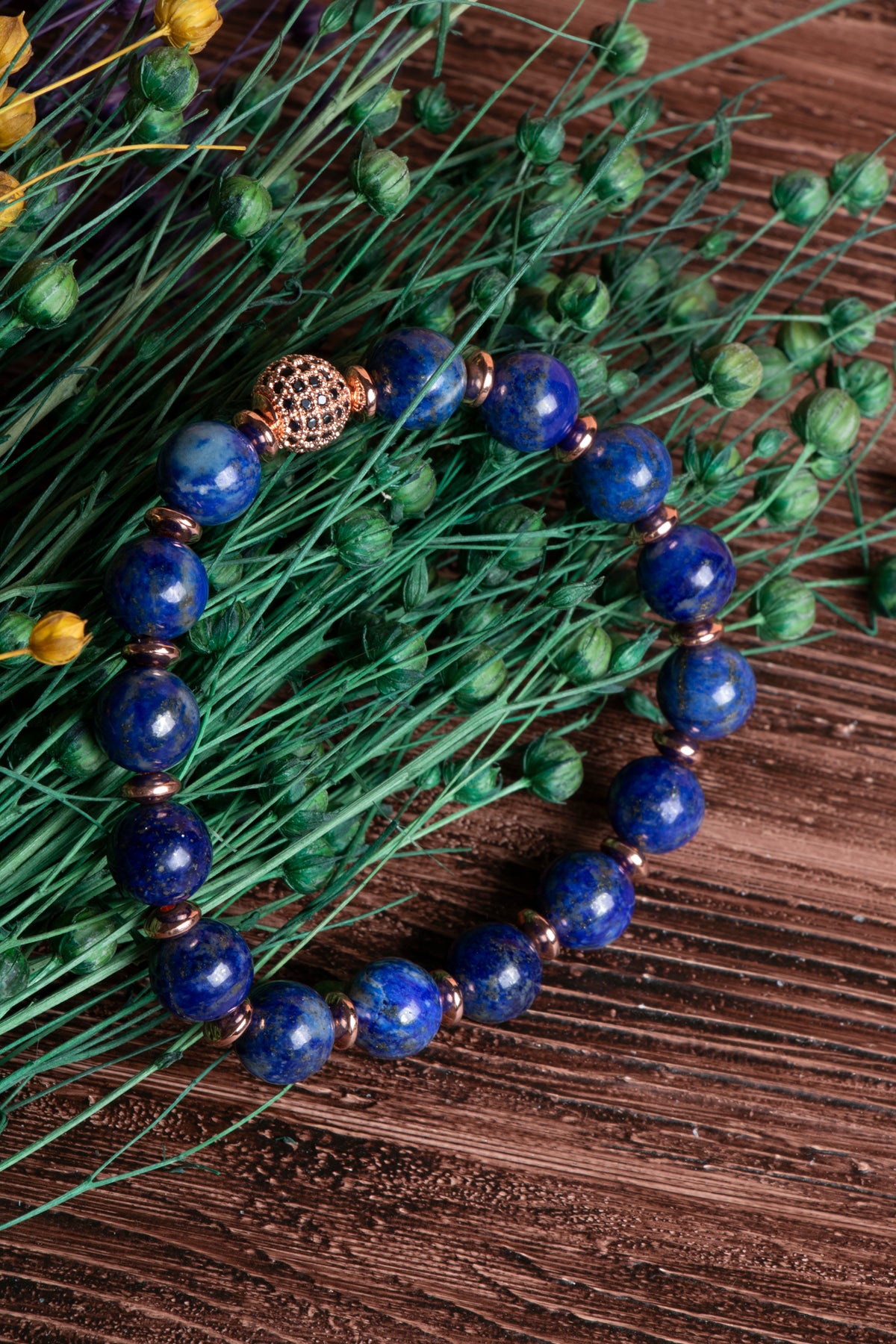 Image of Sertifikalı Lapis Lazuli Doğal Taş Zirkon Aparatlı Bileklik