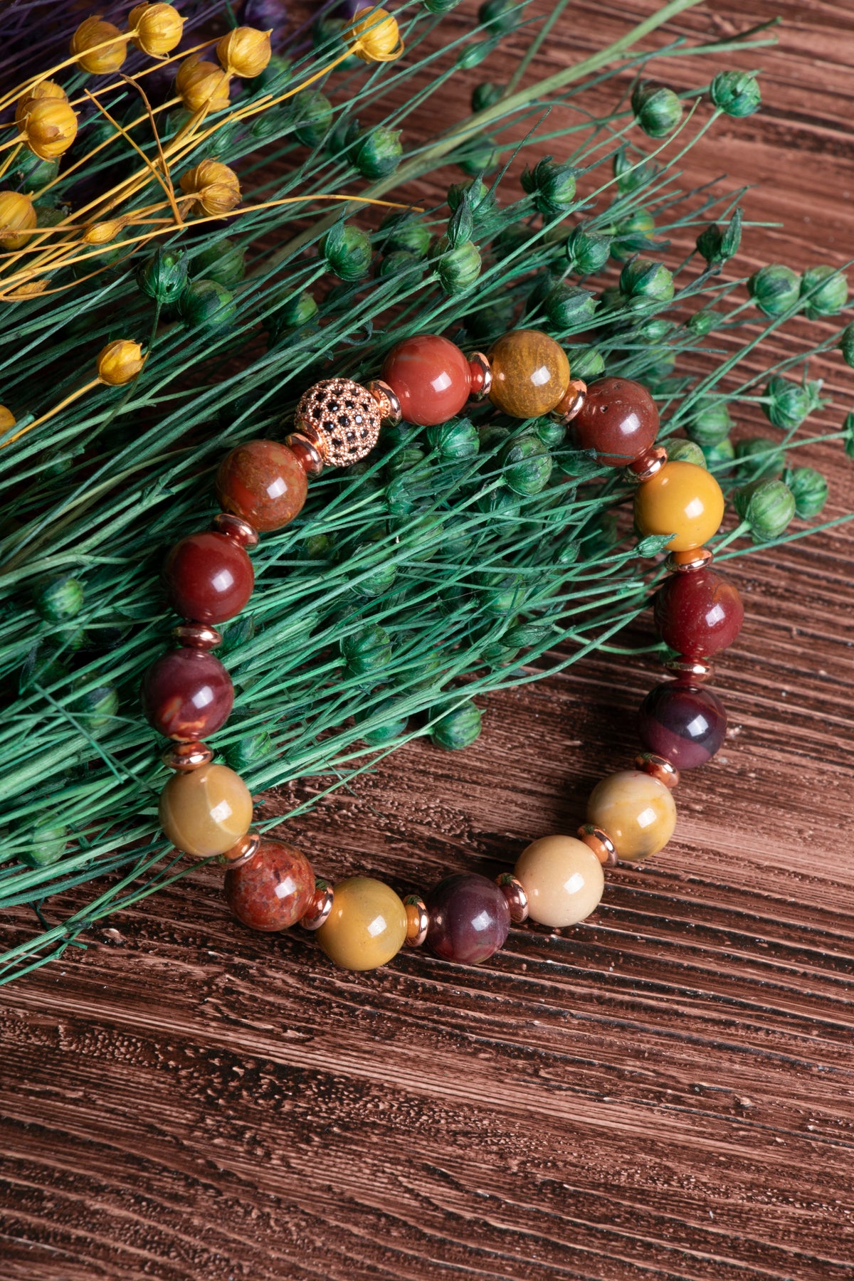 Image of Sertifikalı Jasper (10mm) Hematit Doğal Taş Bileklik