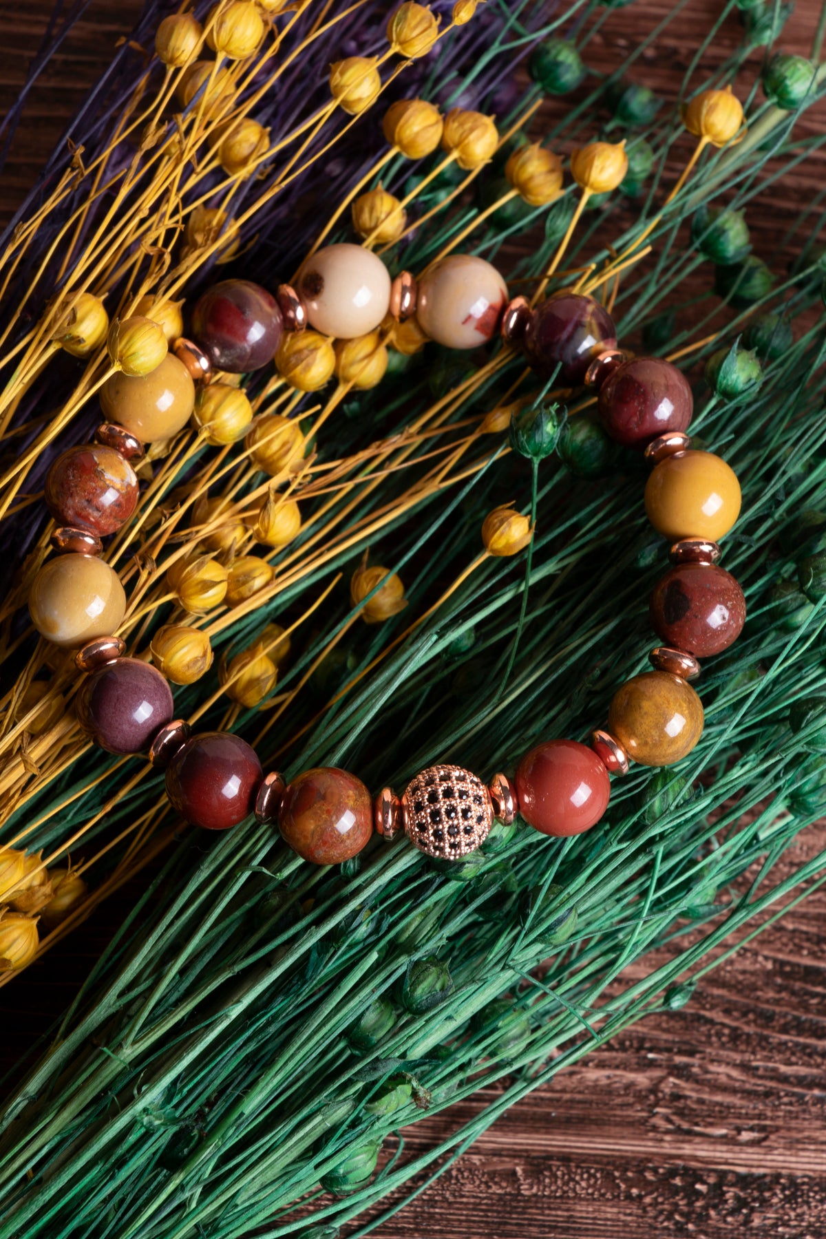 Image of Sertifikalı Jasper (10mm) Hematit Doğal Taş Bileklik