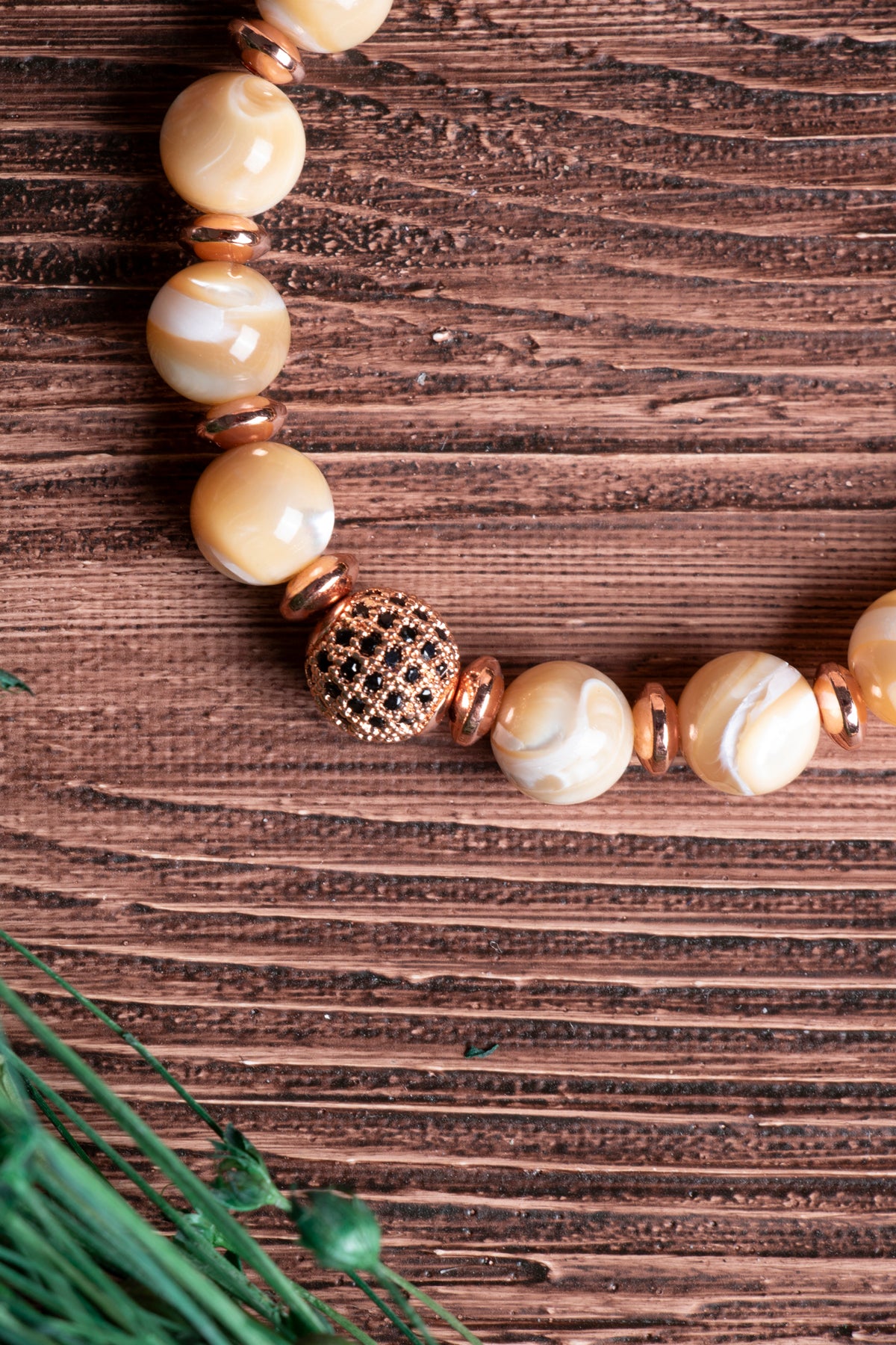 Image of Sertifikalı Sedef Doğal Taş Zirkon Aparatlı Bileklik