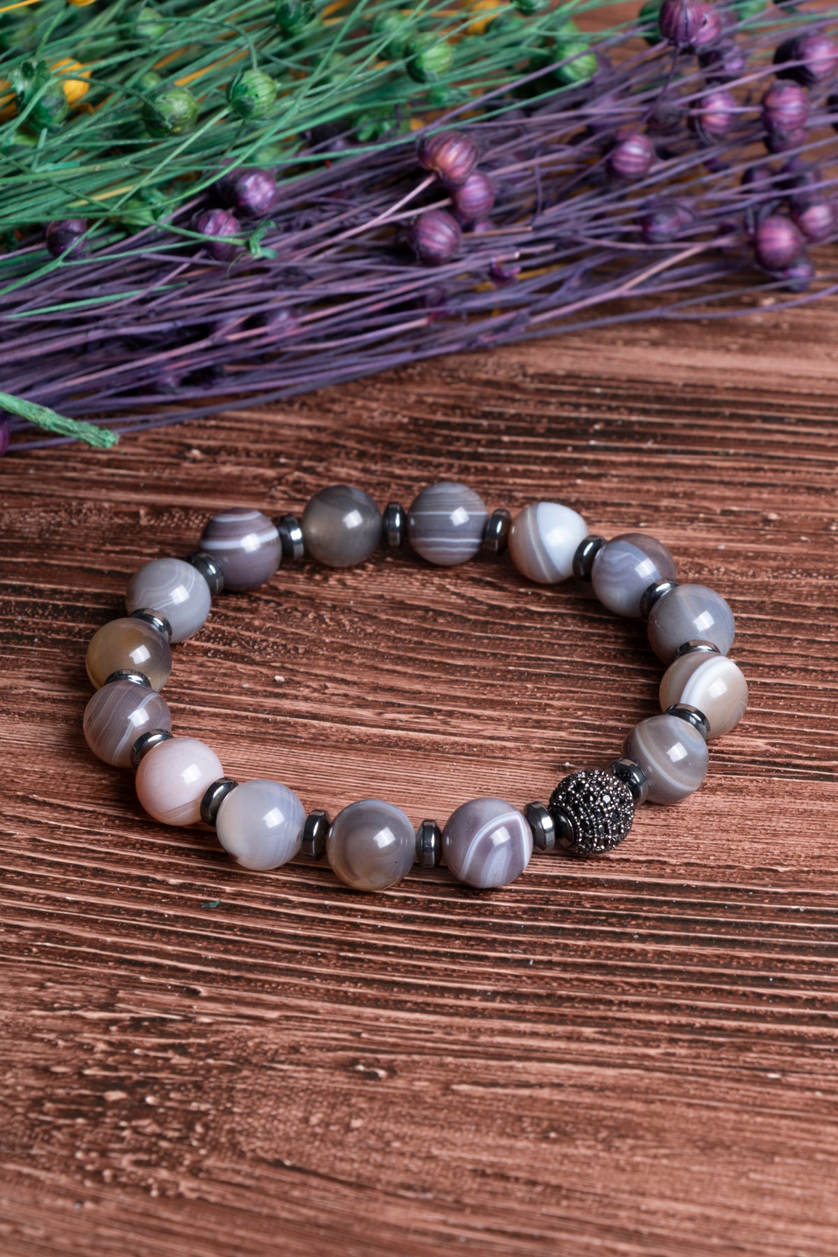 Image of Sertifikalı Akik Hematit Doğal Taş Bileklik