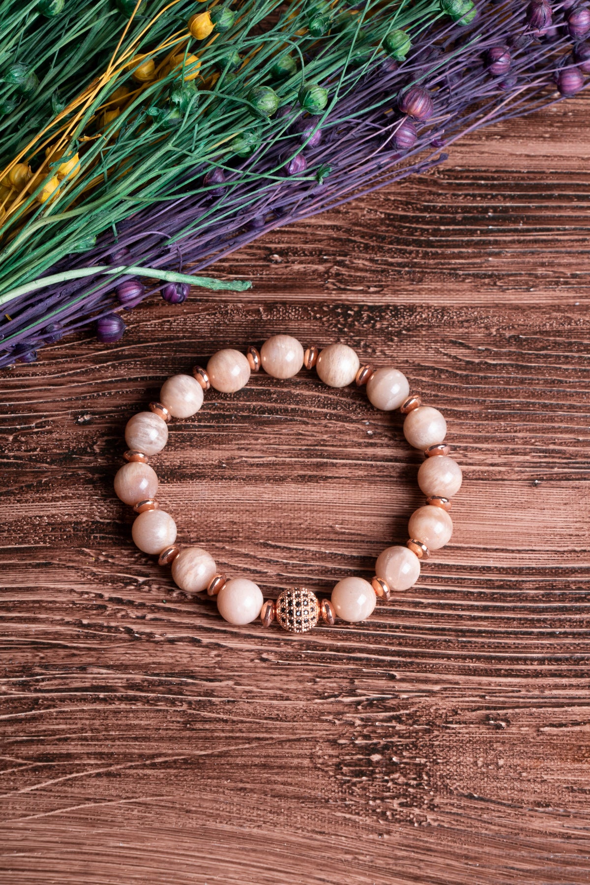 Image of Sertifikalı Güneş Taşı ve Hematit Doğal Taş Bileklik