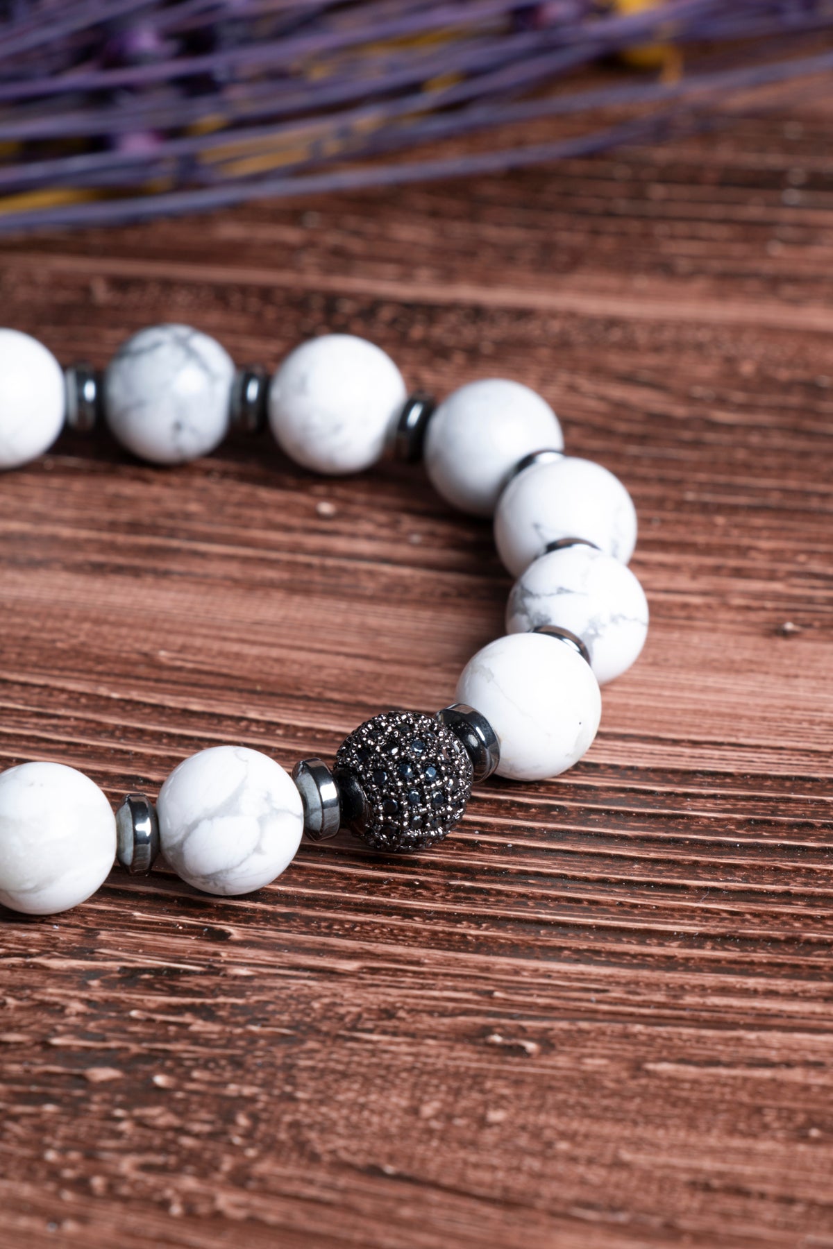 Image of Sertifikalı Havlit ve Hematit Doğal Taş Bileklik