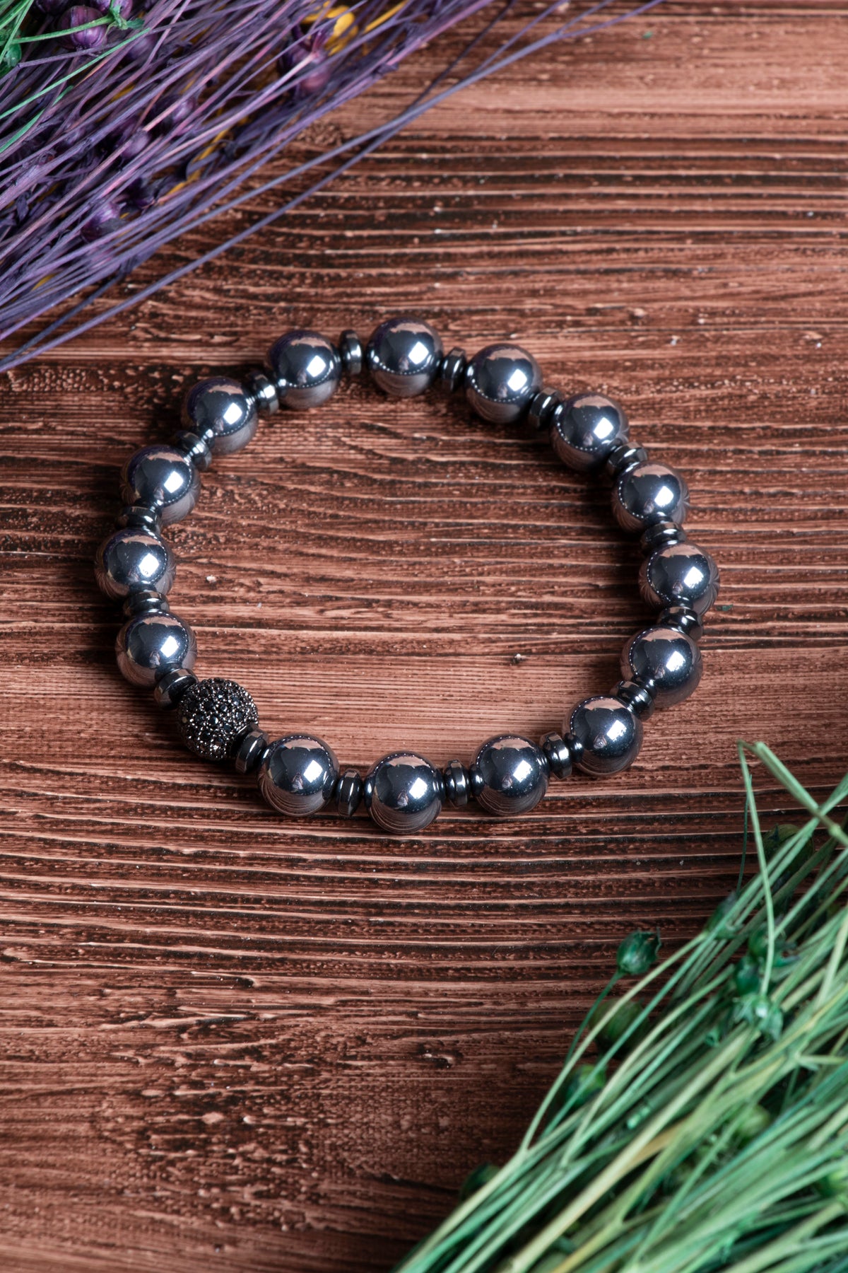 Image of Sertifikalı Prehneit Hematit Doğal Taş Bileklik