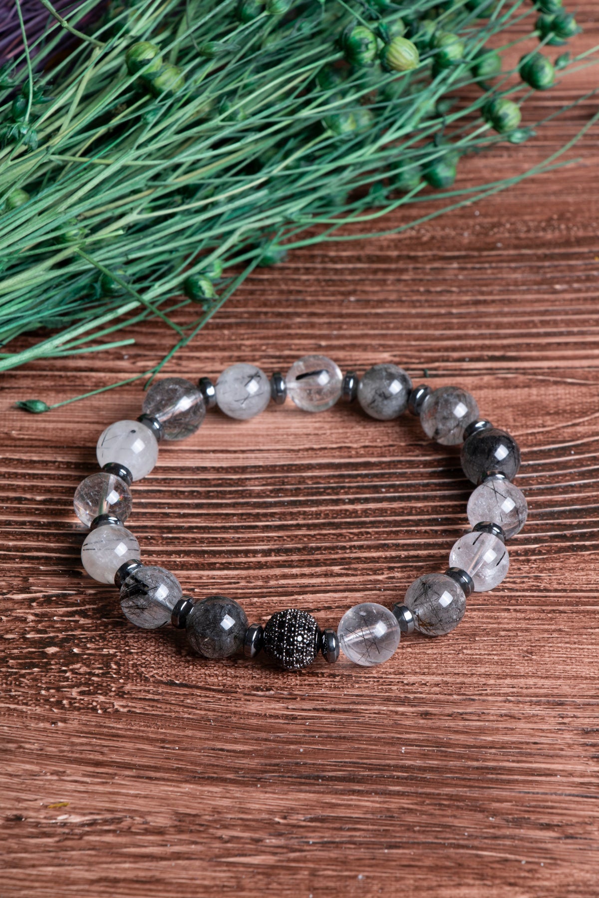 Image of Sertifikalı Rutilli Kuvars (10mm) Doğal Taş Bileklik