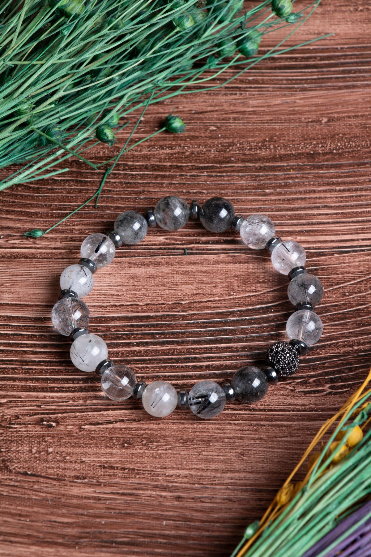 Image of Sertifikalı Rutilli Kuvars (10mm) Doğal Taş Bileklik