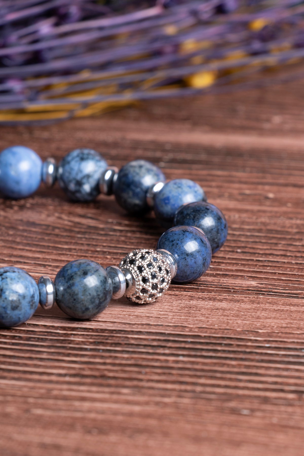 Image of Sertifikalı Sodalit Doğal Taş Zirkon Aparatlı Bileklik