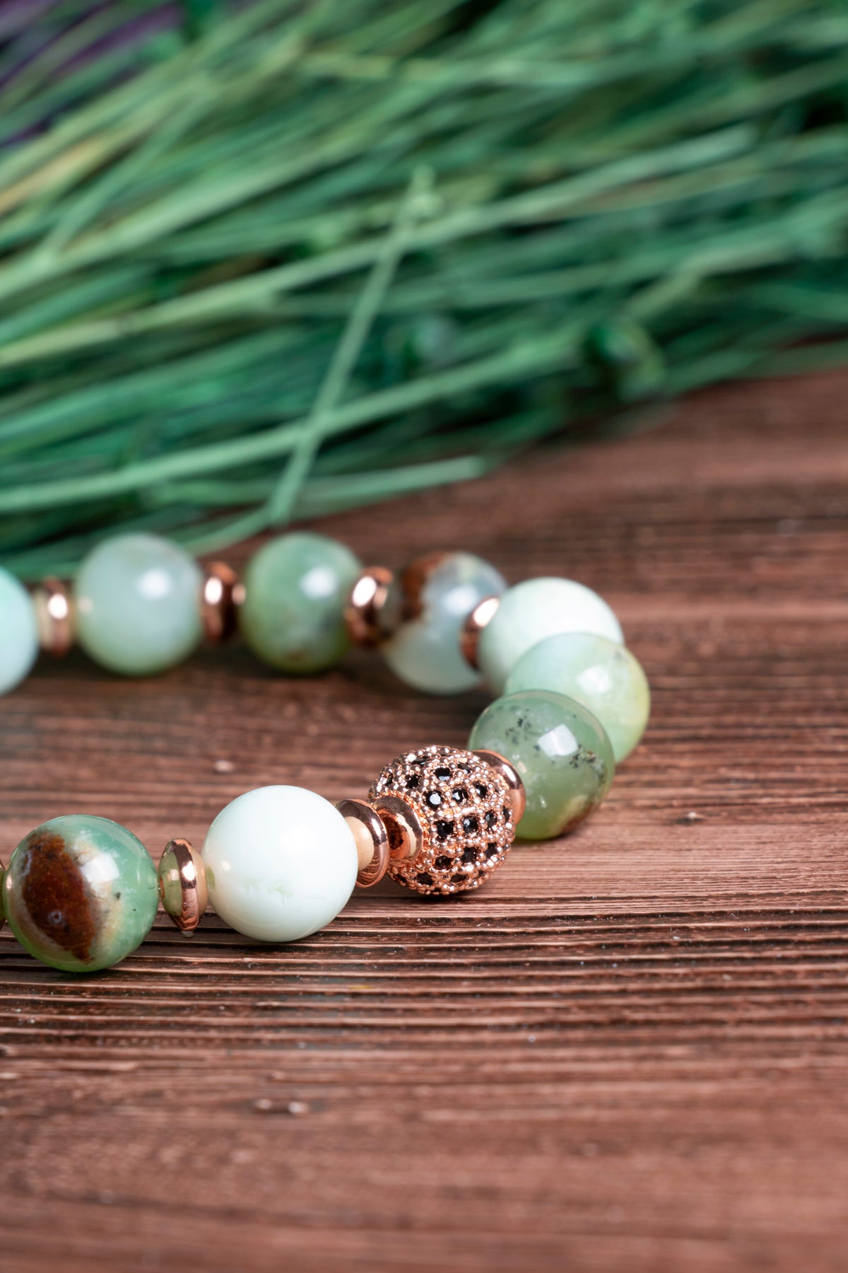 Image of Sertifikalı Krizopras Doğal Taş Zirkon Aparatlı Bileklik