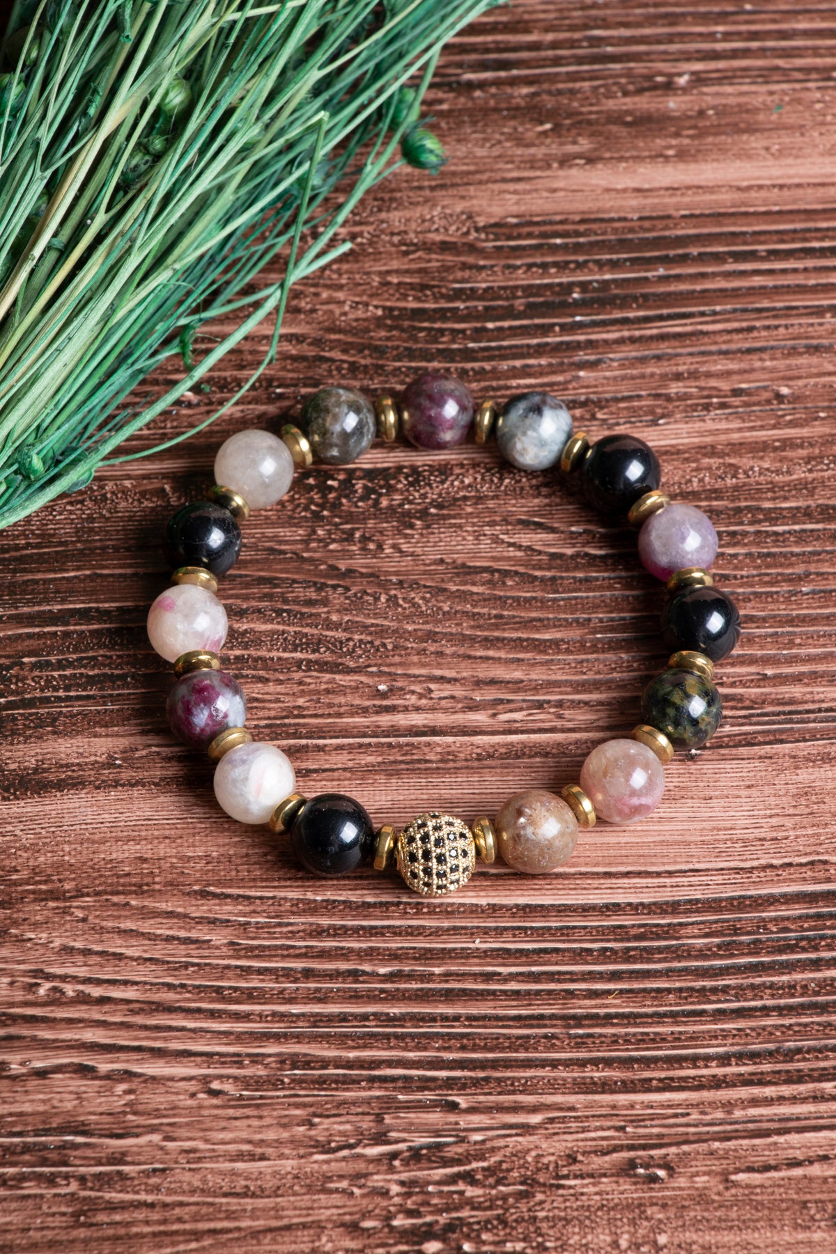 Image of Sertifikalı Turmalin Doğal Taş Zirkon Aparatlı Bileklik