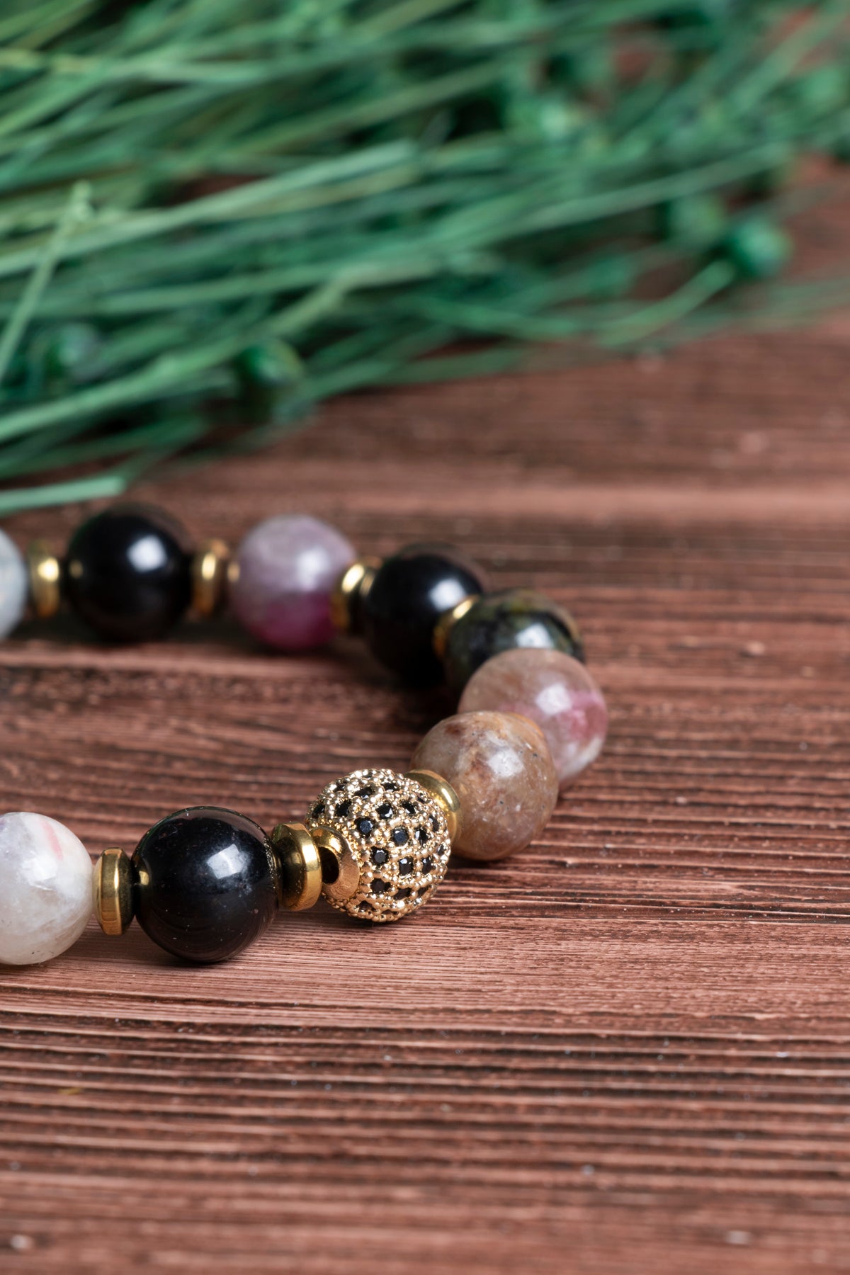 Image of Sertifikalı Turmalin Doğal Taş Zirkon Aparatlı Bileklik