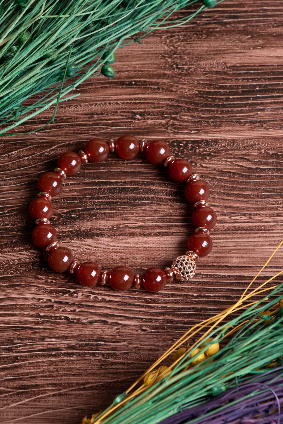 Image of Sertifikalı Akik Hematit Doğal Taş Bileklik