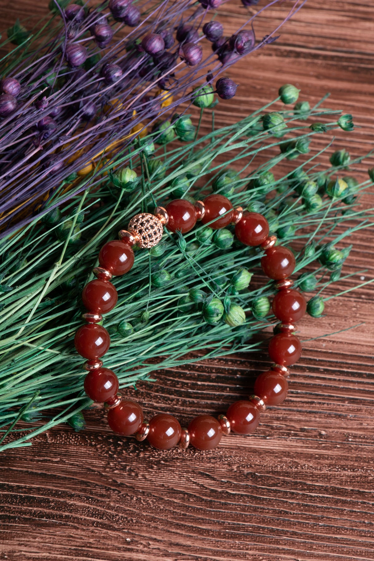 Image of Sertifikalı Akik Hematit Doğal Taş Bileklik