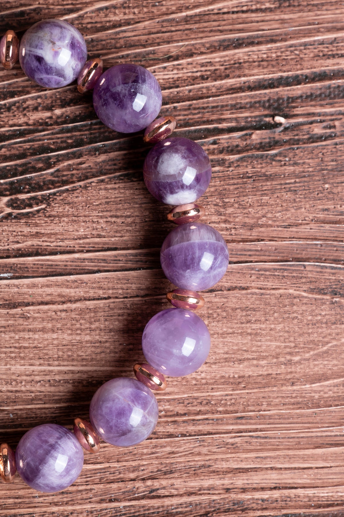 Image of Sertifikalı Ametist Doğal Taş Zirkon Aparatlı Bileklik