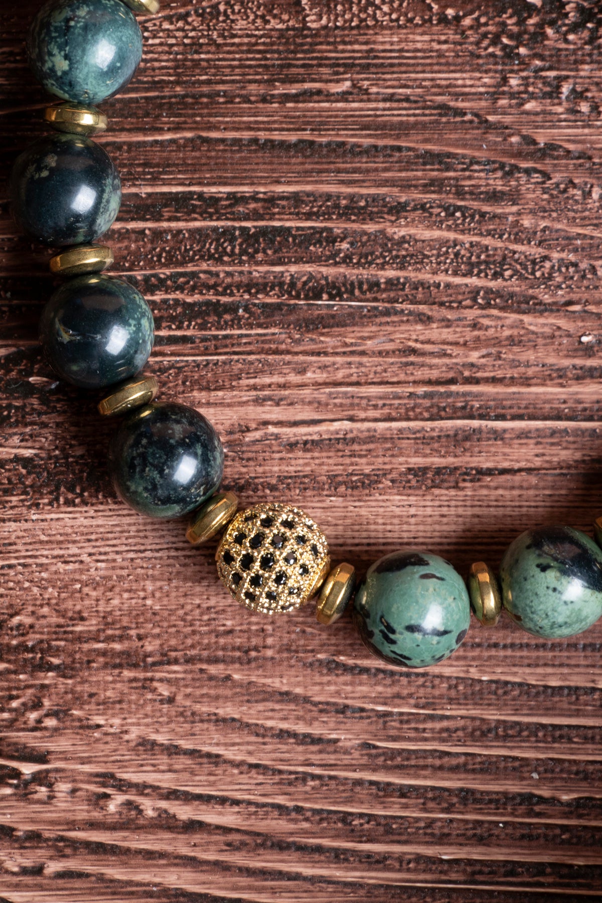 Image of Sertifikalı Jasper Doğal Taş Zirkon Aparatlı Bileklik