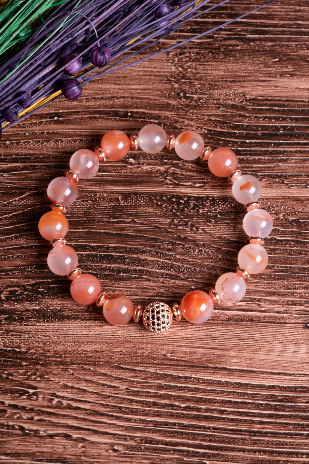 Image of Sertifikalı Yemen Akik Doğal Taş Zirkon Aparatlı Bileklik