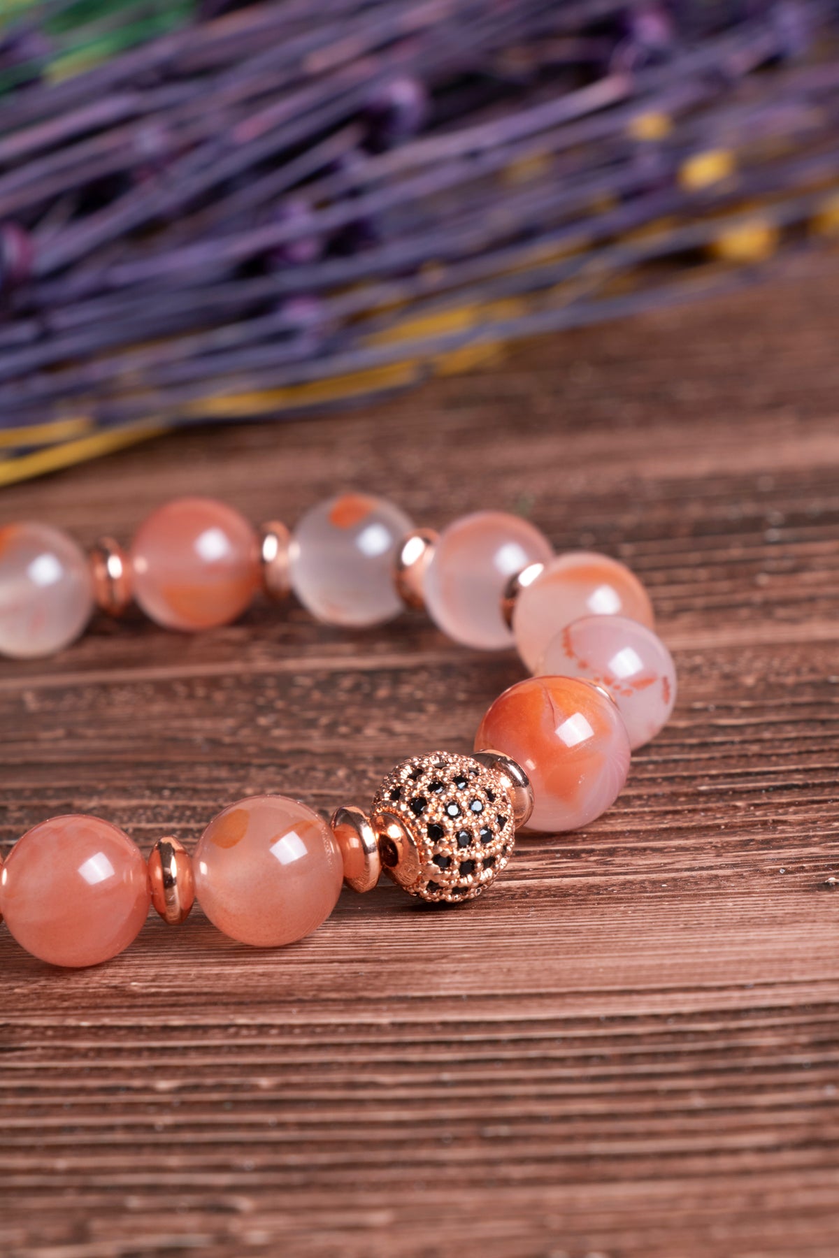 Image of Sertifikalı Yemen Akik Doğal Taş Zirkon Aparatlı Bileklik