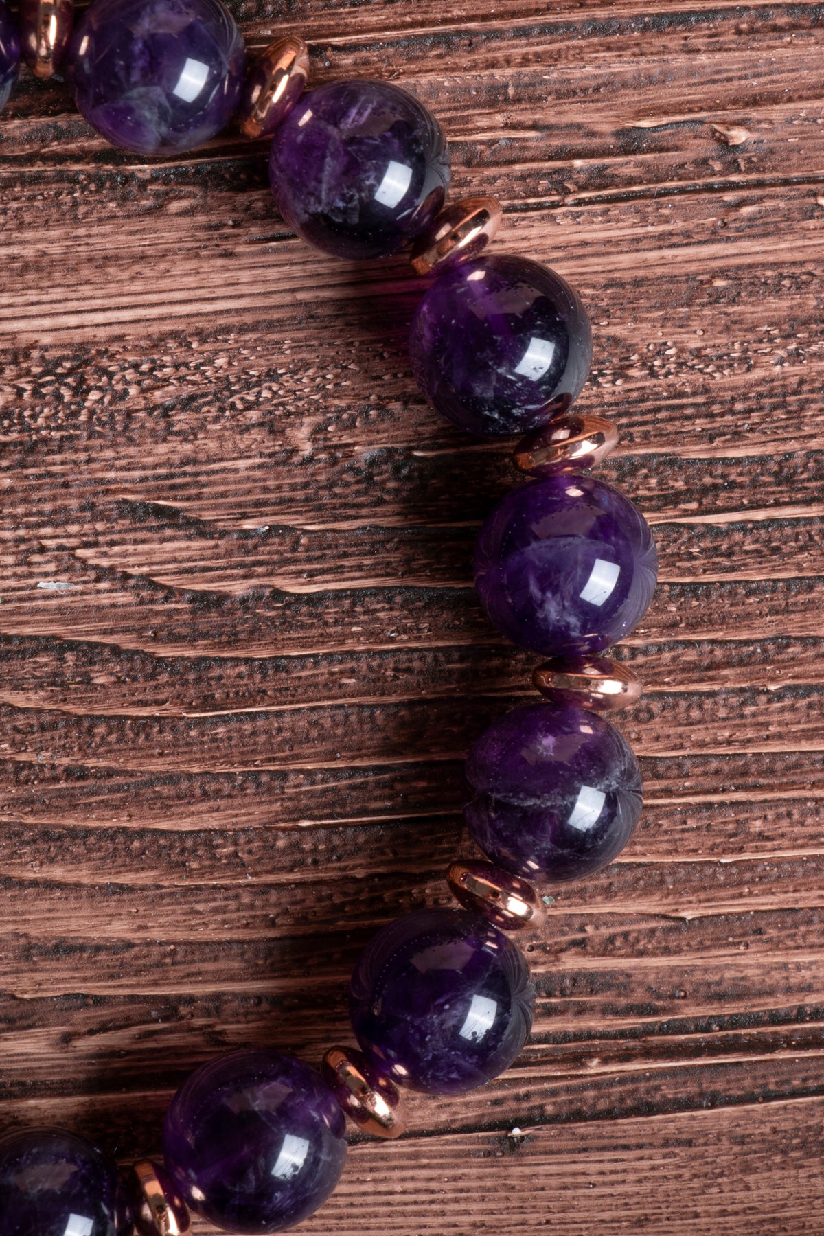 Image of Sertifikalı Ametist Doğal Taş Zirkon Aparatlı Bileklik