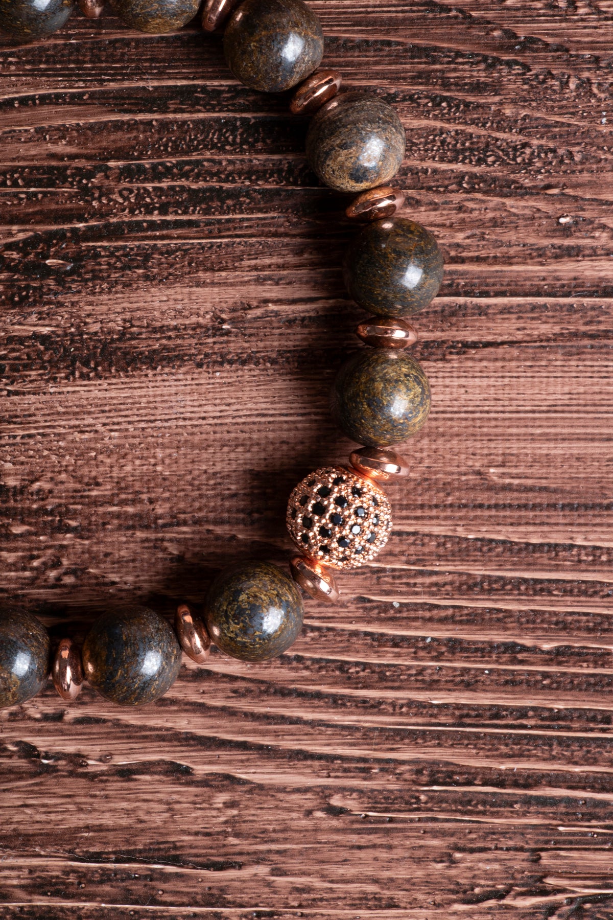 Image of Sertifikalı Bronzit Doğal Taş Zirkon Aparatlı Bileklik