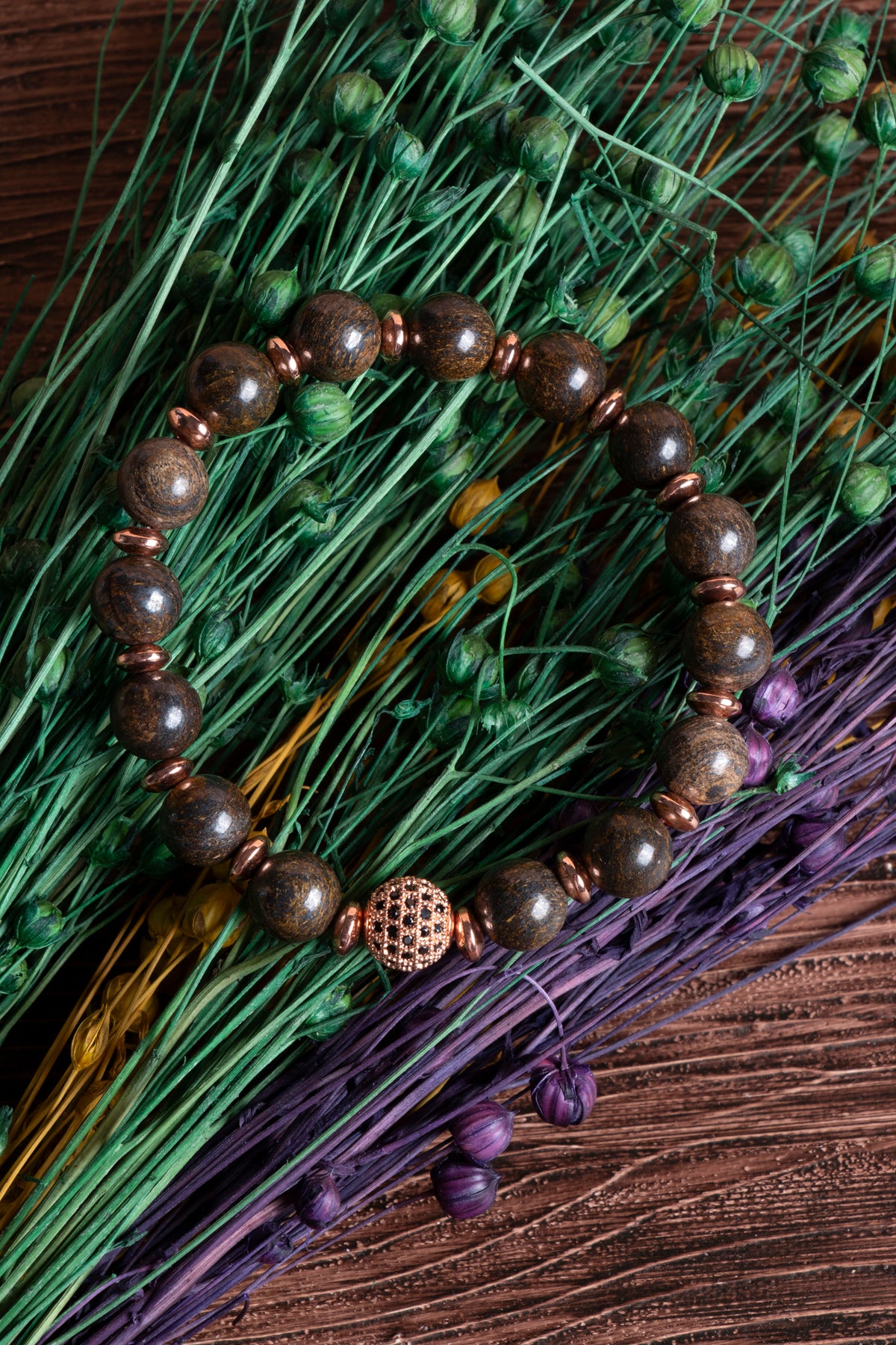 Image of Sertifikalı Bronzit Doğal Taş Zirkon Aparatlı Bileklik