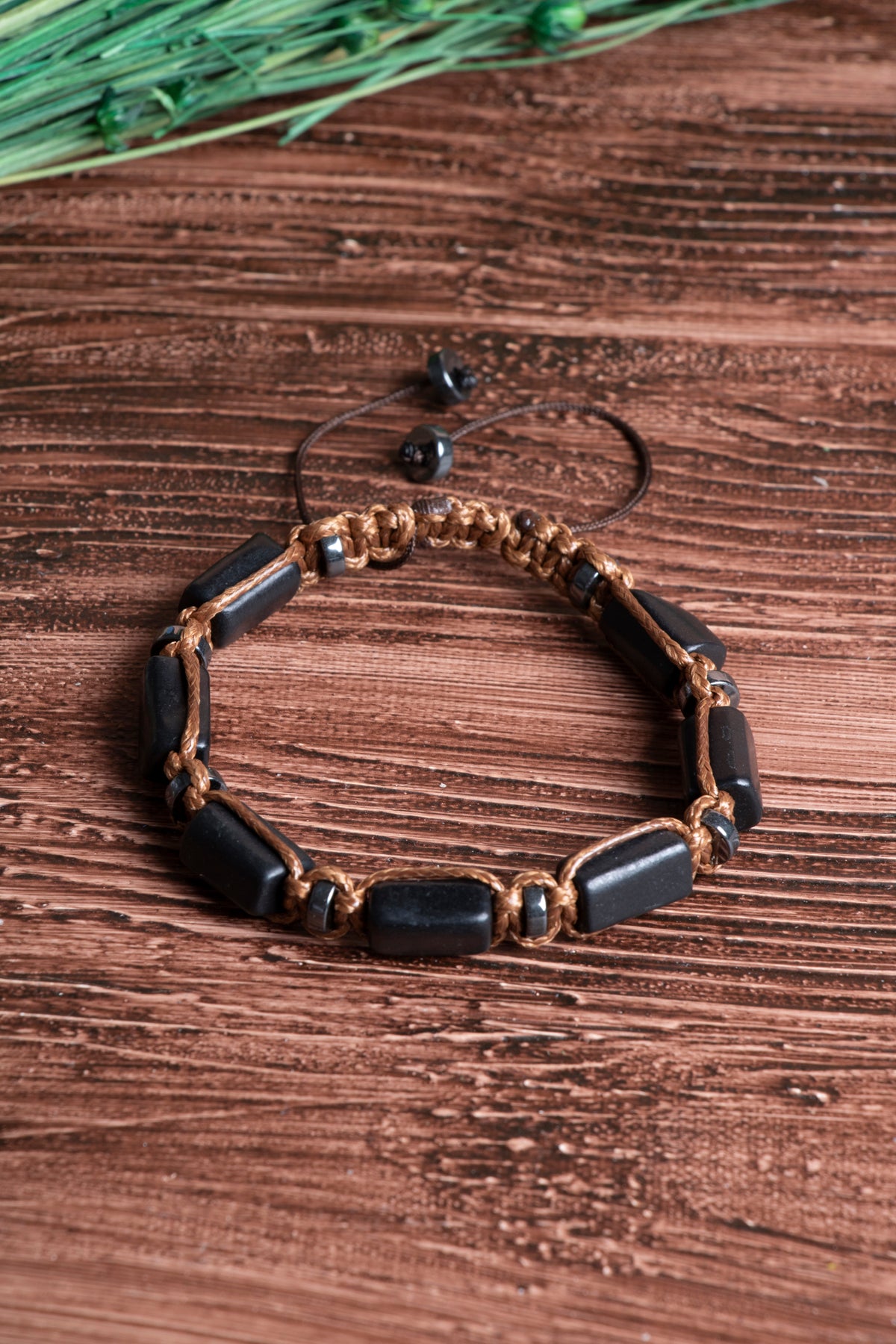 Image of Sertifikalı Şungit Doğal Taş Zirkon Aparatlı Bileklik