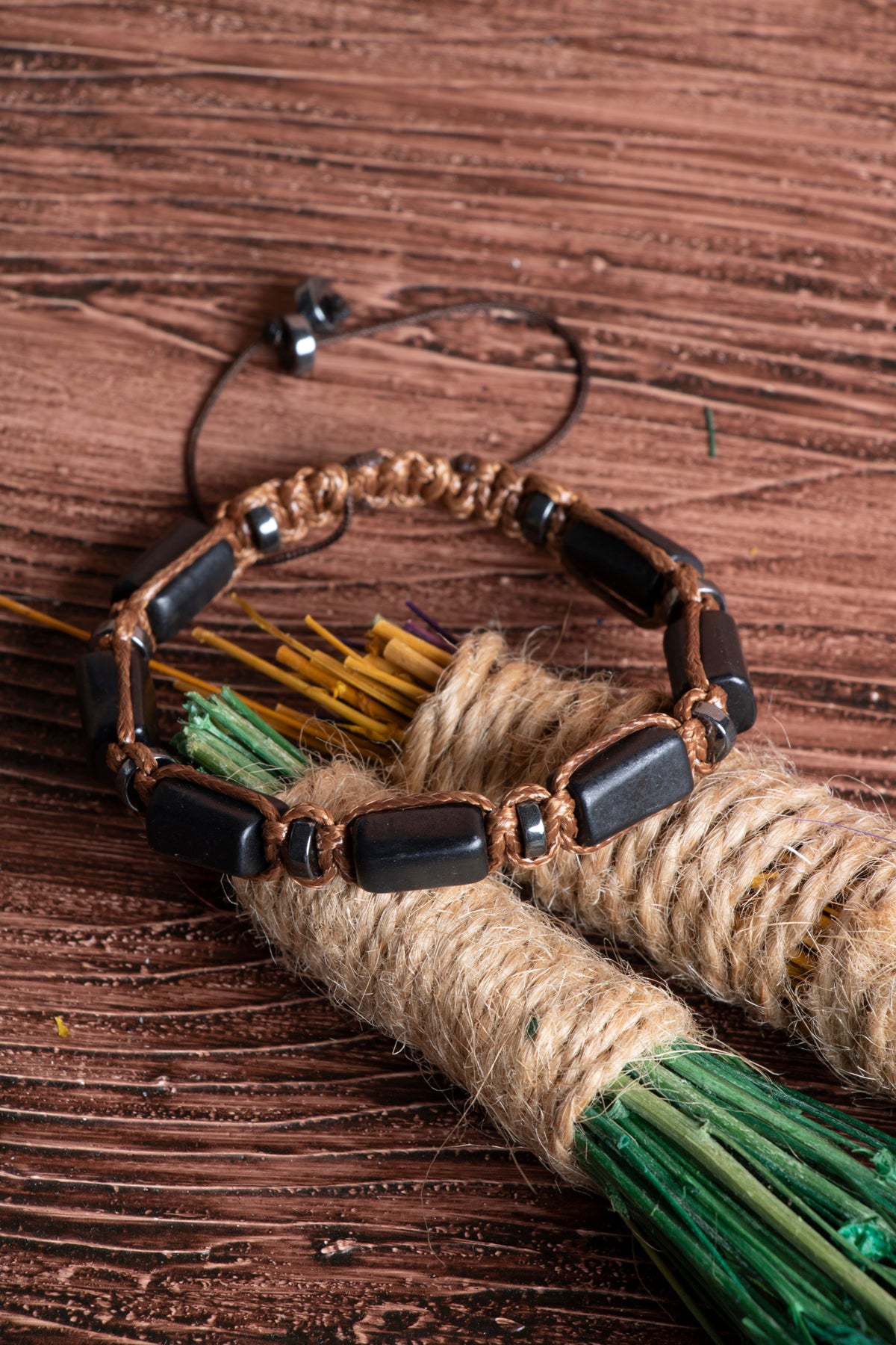 Image of Sertifikalı Şungit Doğal Taş Zirkon Aparatlı Bileklik