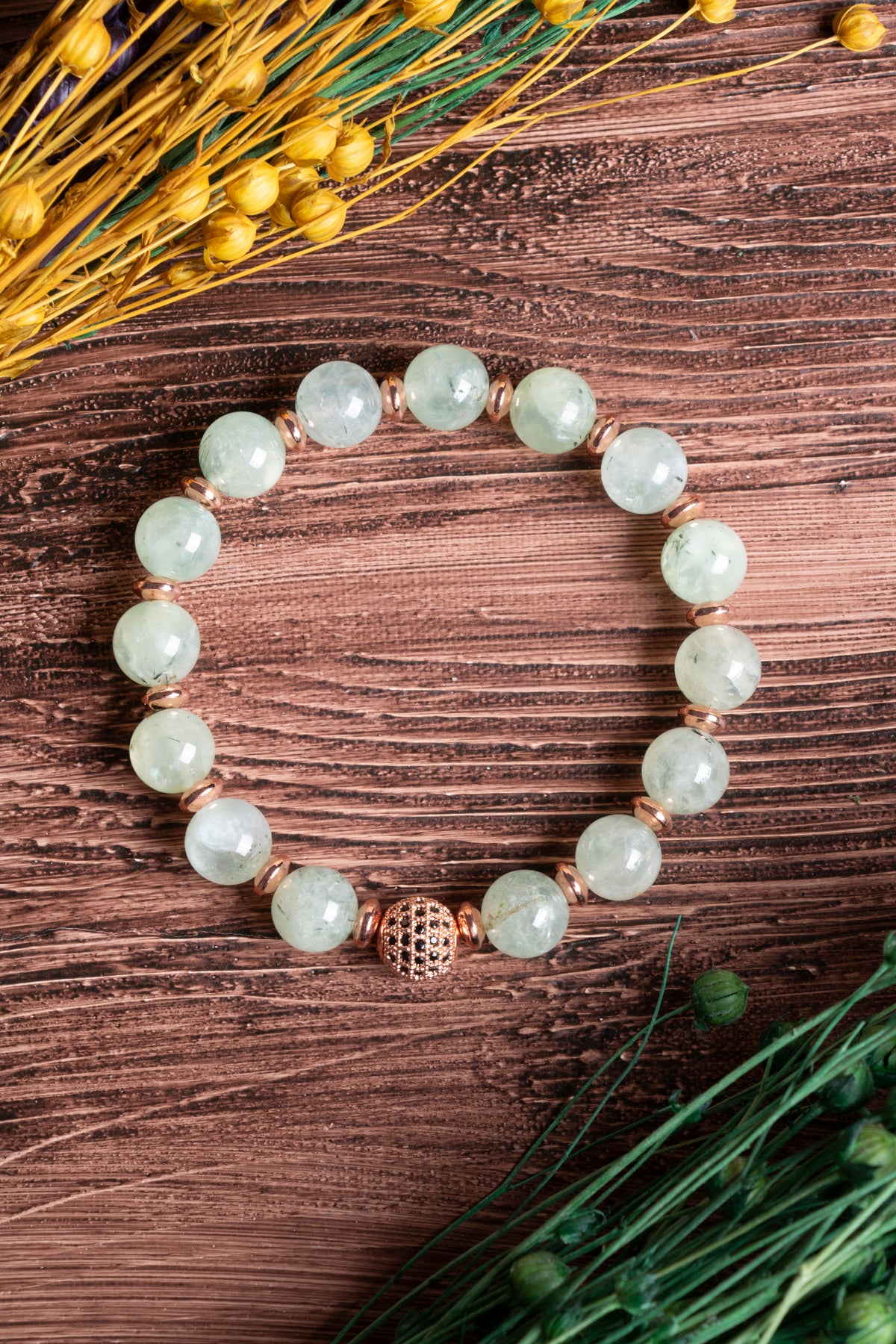 Image of Sertifikalı Prehneit Hematit Doğal Taş Bileklik