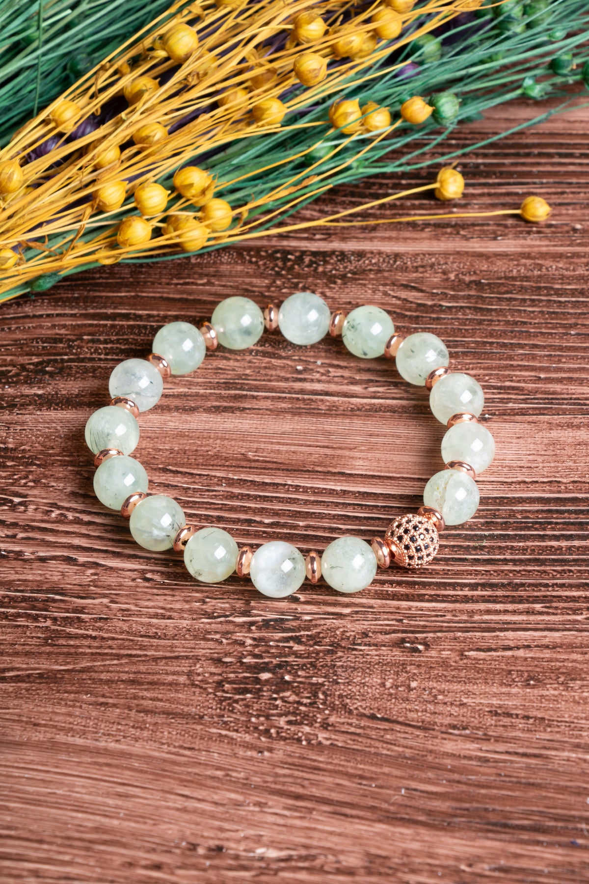 Image of Sertifikalı Prehneit Hematit Doğal Taş Bileklik