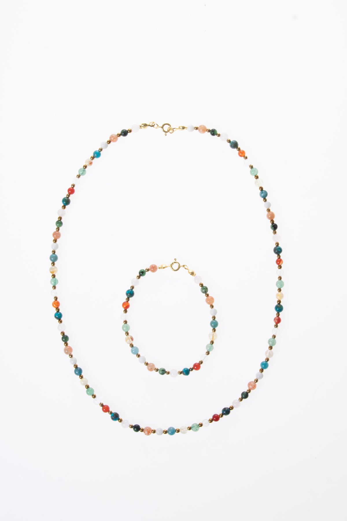 Image of Sertifikalı Doğal Taş İkizler Burcu Kolye - Bileklik Seti