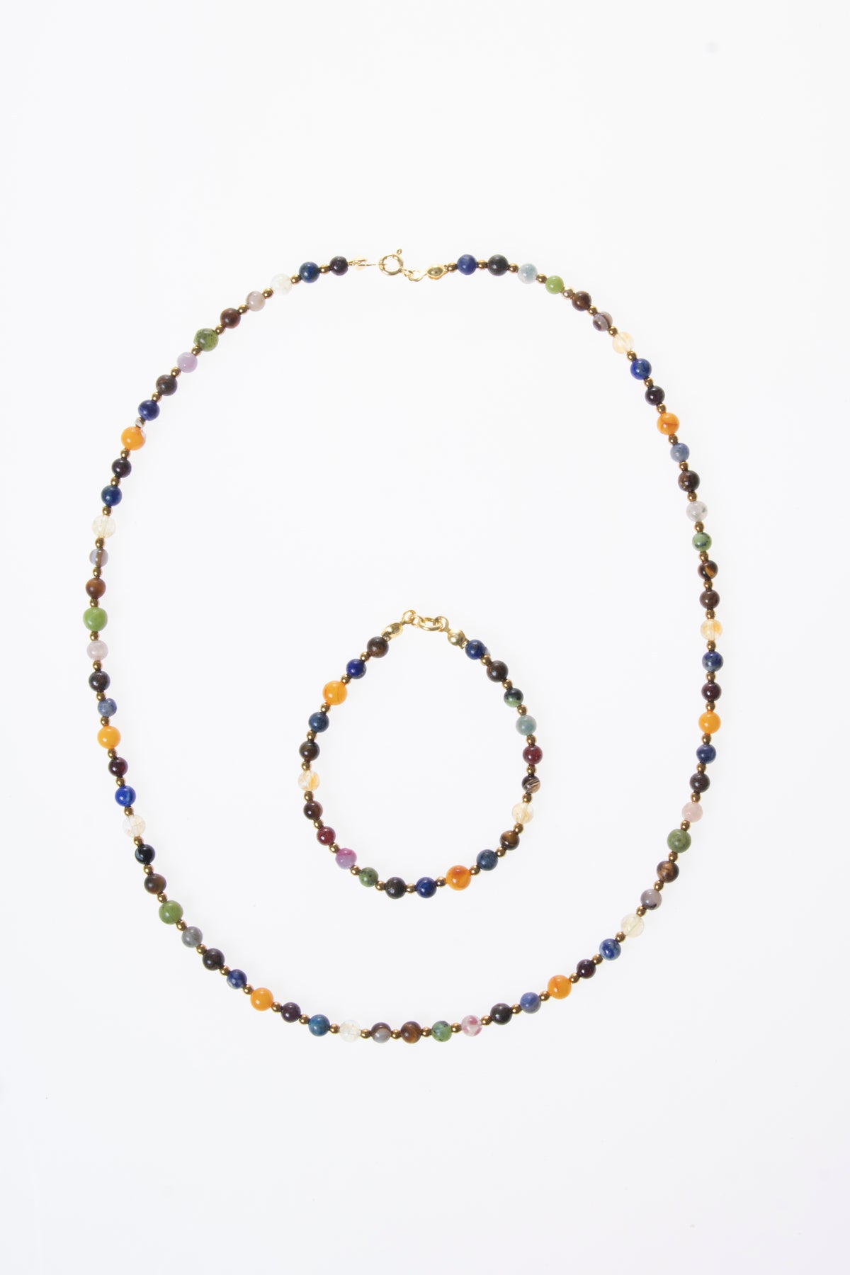 Image of Sertifikalı Doğal Taş Aslan Burcu Kolye - Bileklik Seti