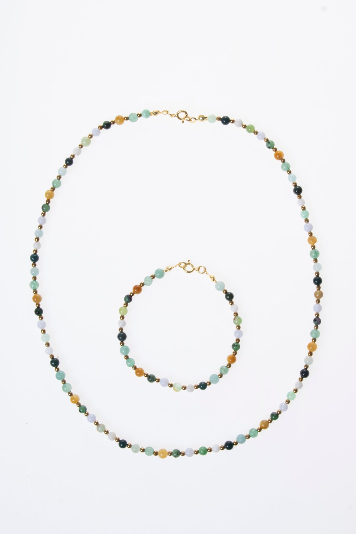 Image of Sertifikalı Doğal Taş Yengeç Burcu Kolye - Bileklik Seti