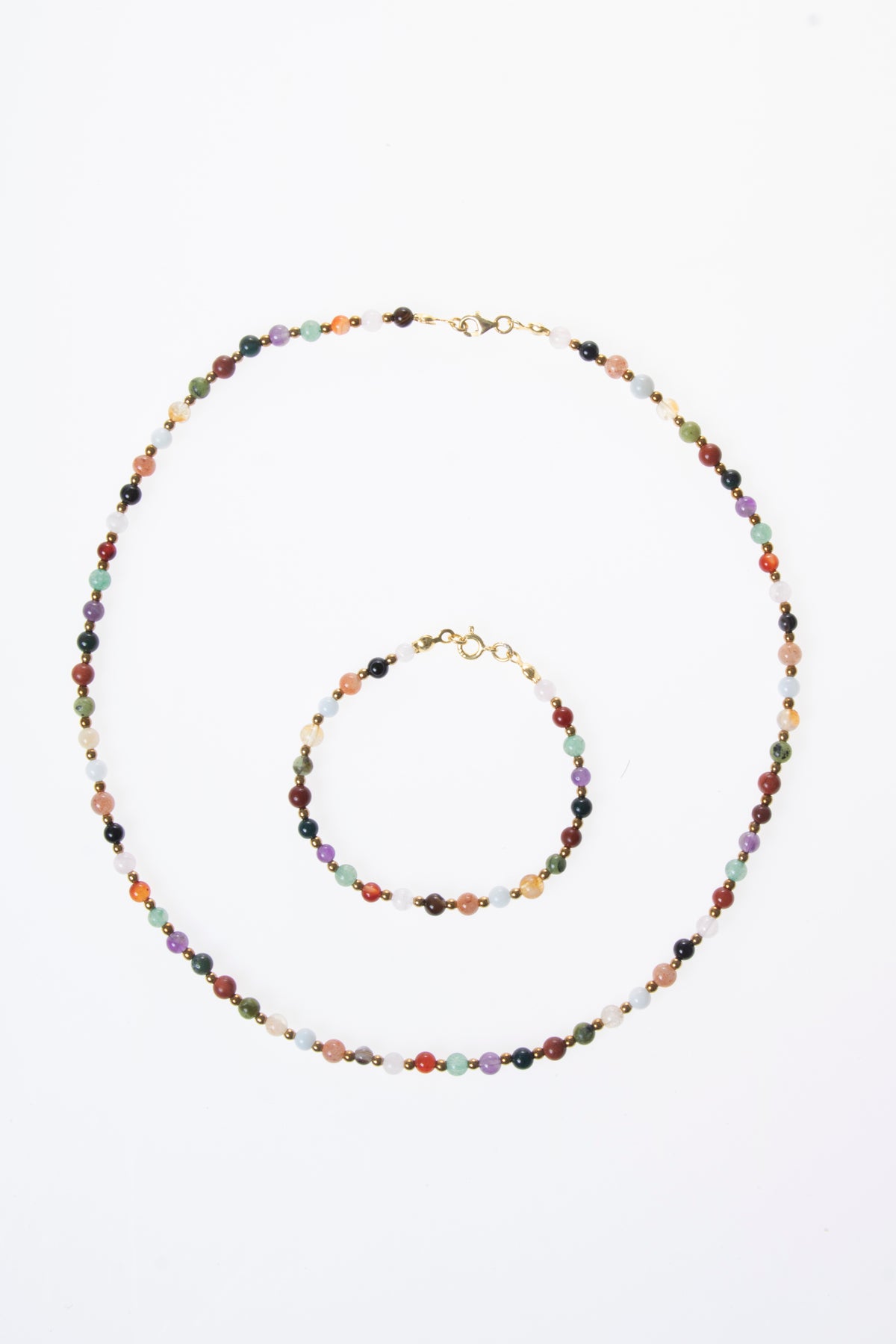 Image of Sertifikalı Doğal Taş Koç Burcu Kolye - Bileklik Seti