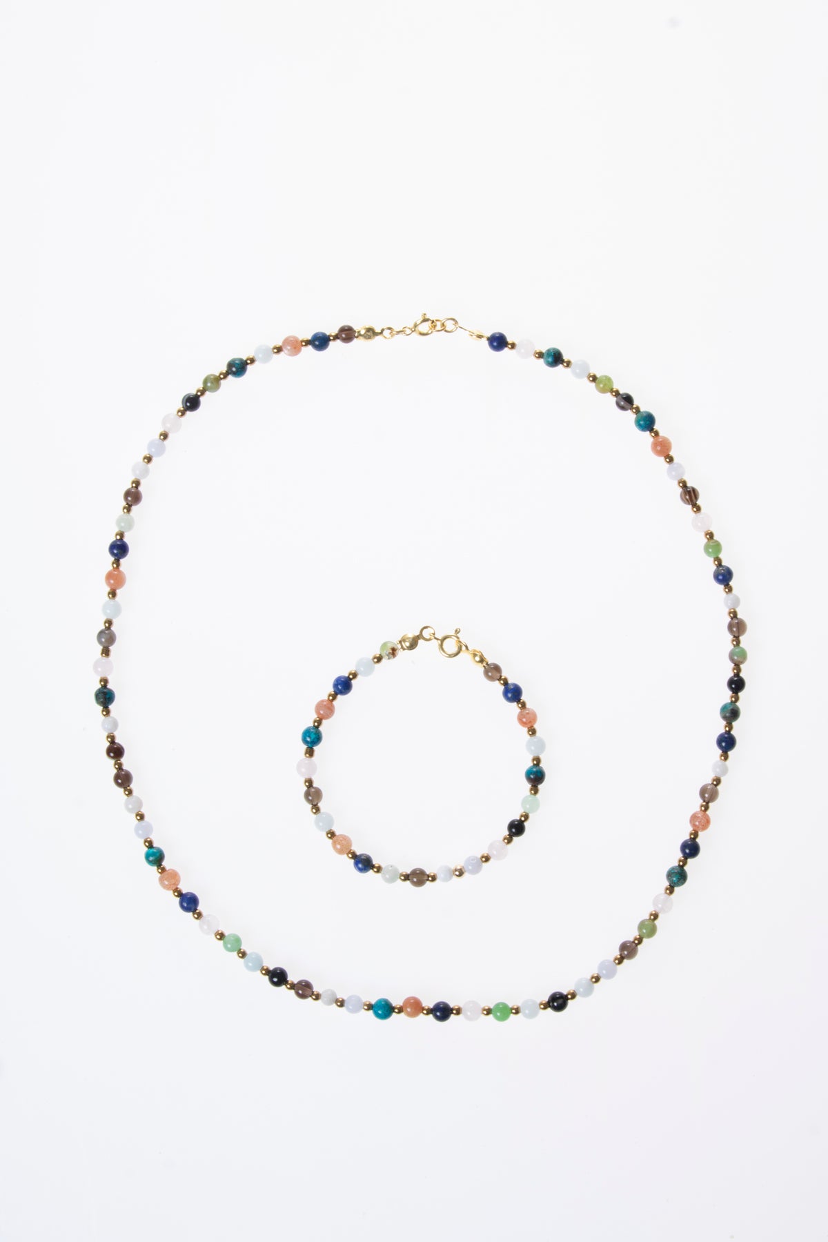 Image of Sertifikalı Doğal Taş Terazi Burcu Kolye - Bileklik Seti