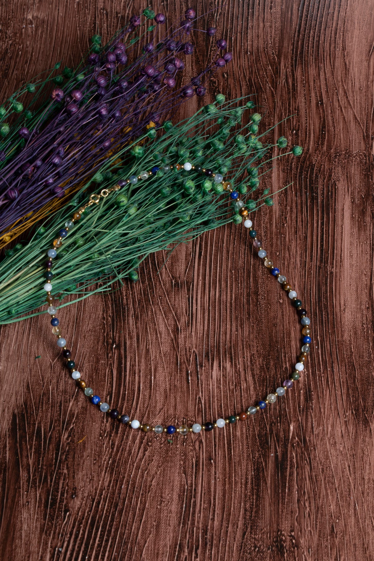 Image of Sertifikalı Doğal Taş Balık Burcu Kolyesi