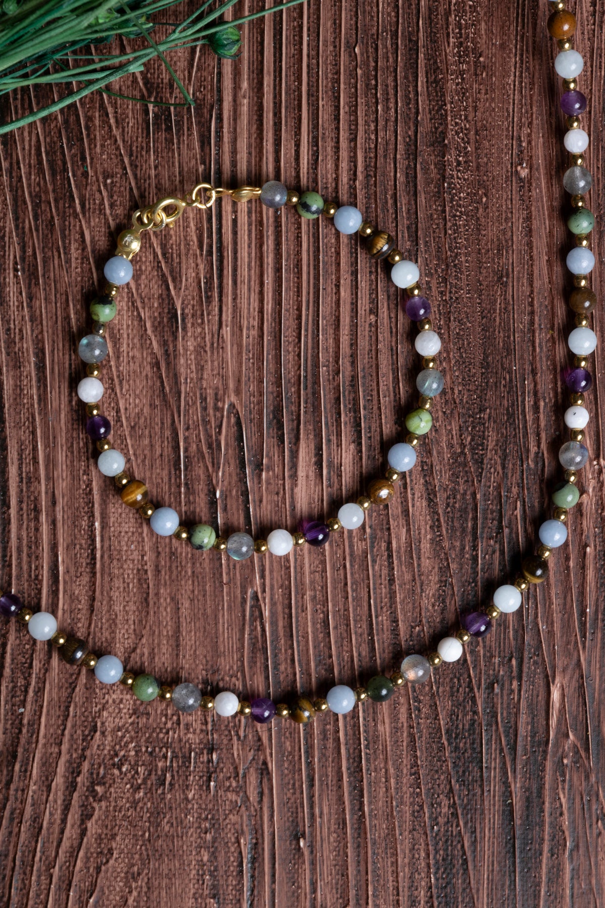 Image of Sertifikalı Doğal Taş Kova Burcu Kolye - Bileklik Seti