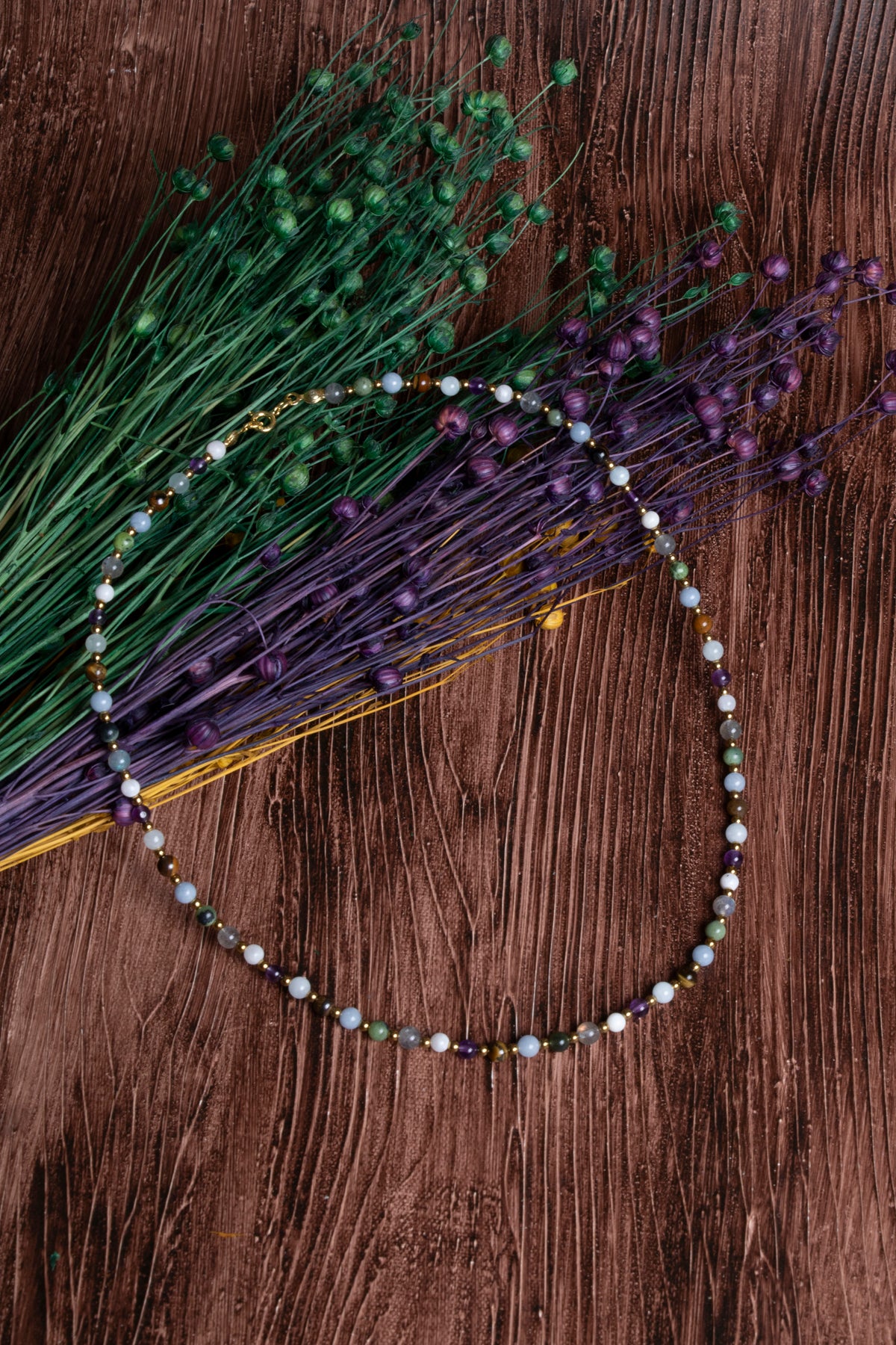 Image of Sertifikalı Doğal Taş Kova Burcu Kolyesi