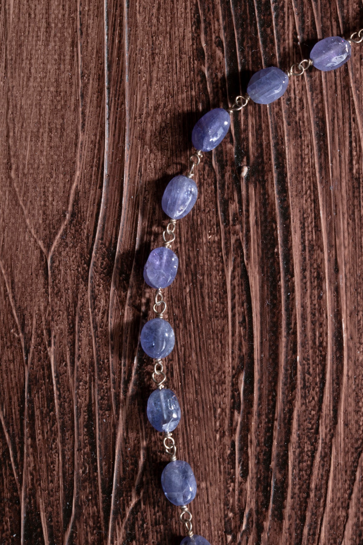 Image of Sertifikalı İnci Tanzanit Gümüş Aparatlı Doğal Taş Kolye