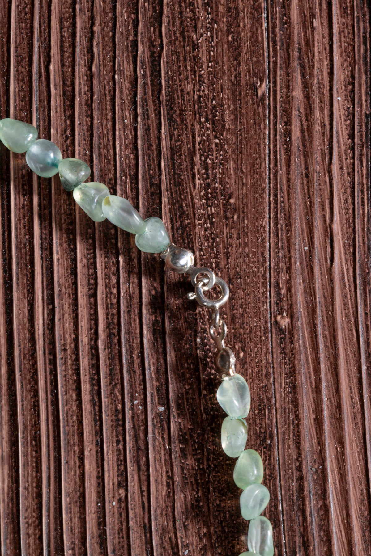 Image of Sertifikalı Prehneit Gümüş Yıldız Aksesuarlı Doğal Taş Kolye