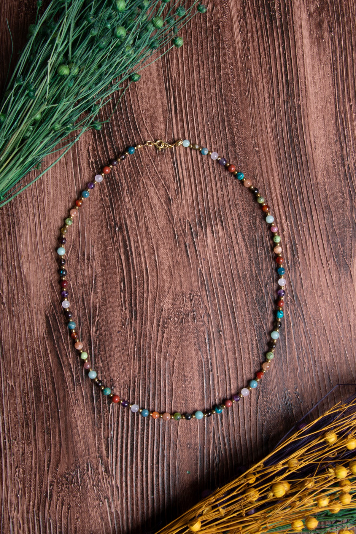 Image of Sertifikalı Doğal Taş Başak Burcu Kolyesi