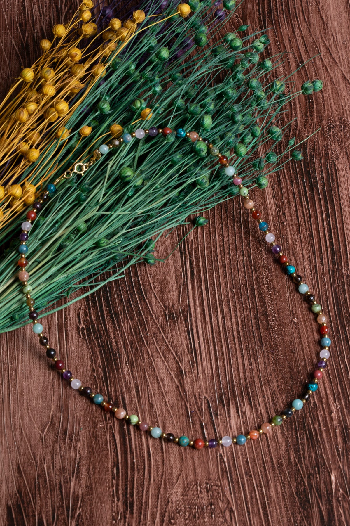 Image of Sertifikalı Doğal Taş Başak Burcu Kolyesi