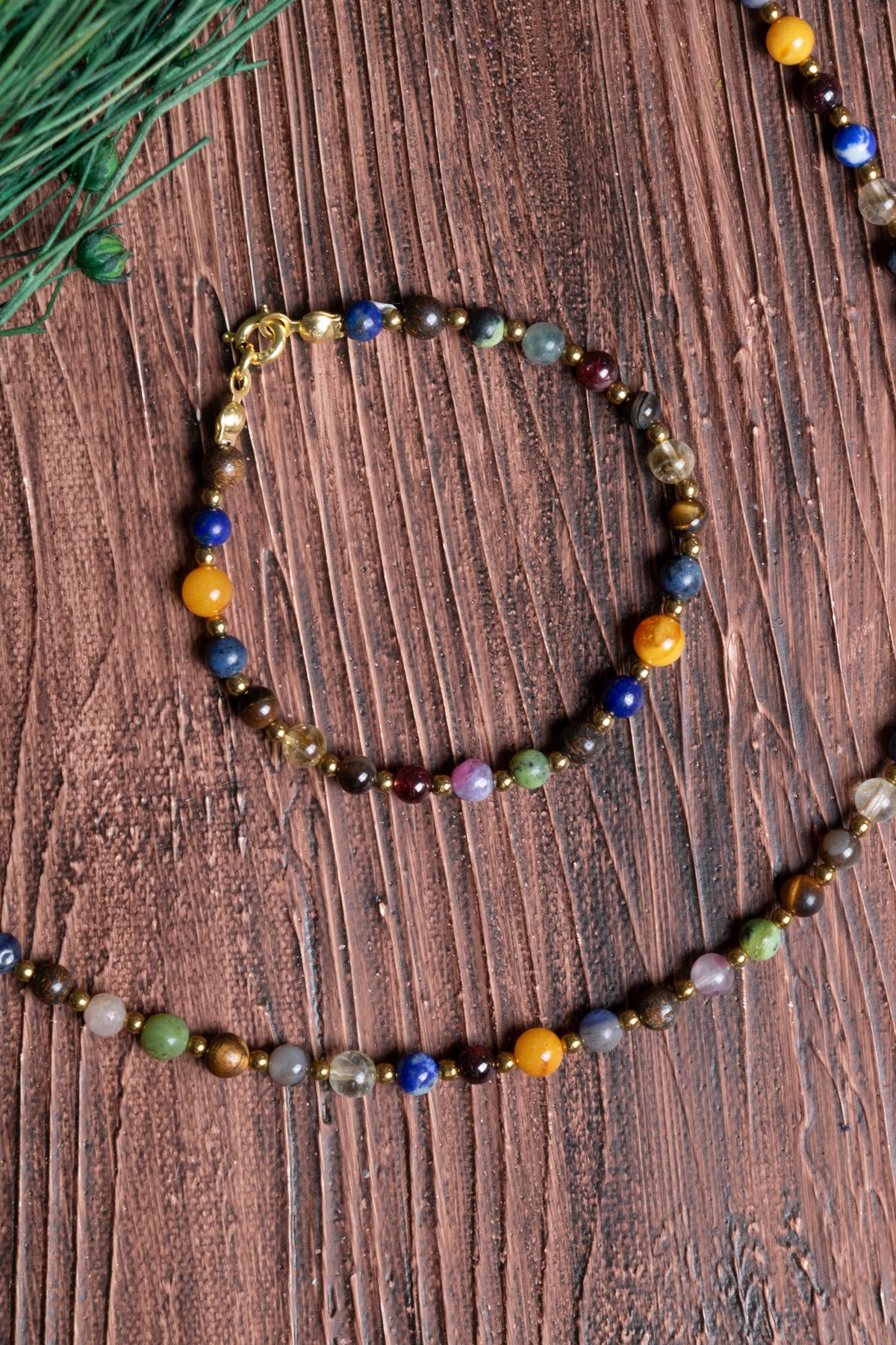 Image of Sertifikalı Doğal Taş Aslan Burcu Kolye - Bileklik Seti