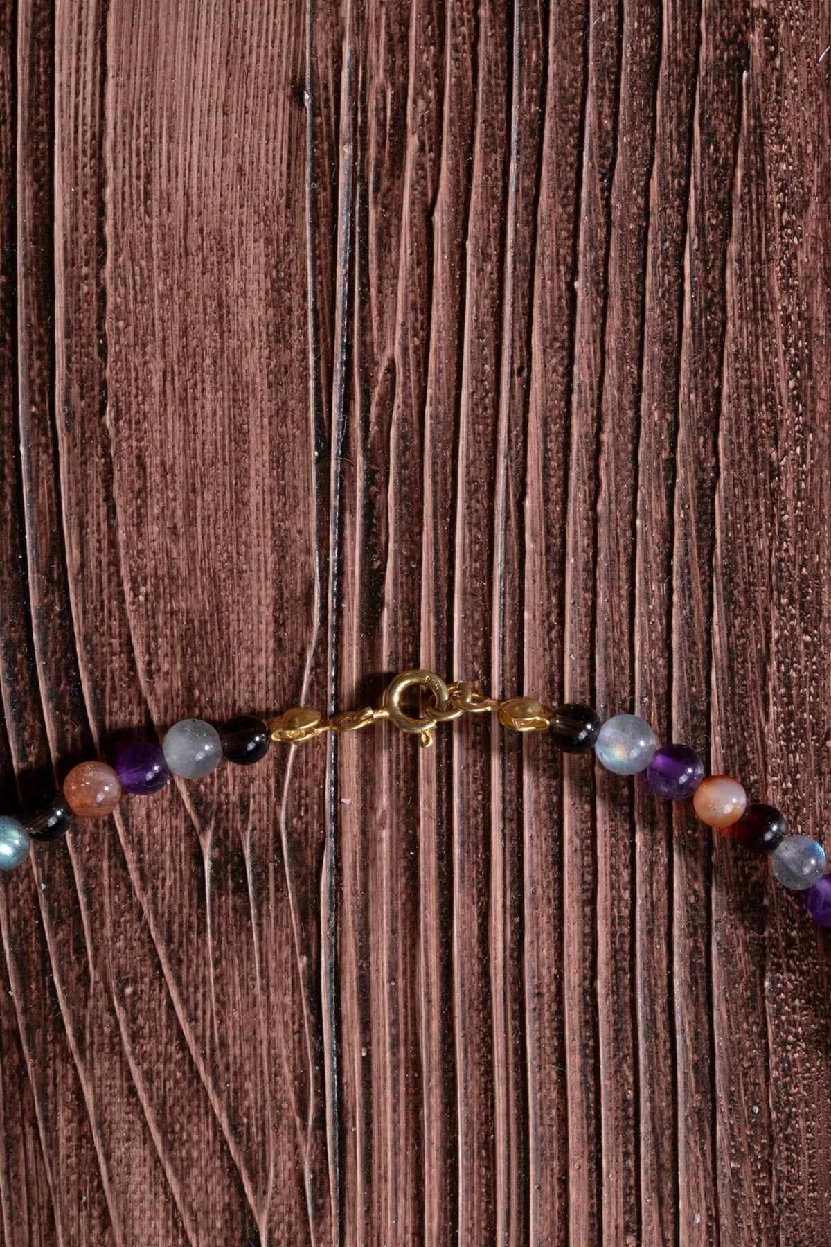 Image of Sertifikalı Güneş Taşı Ametist Labrodorit Dumnalı Kuvars Turkuaz Doğal Taş Kolye