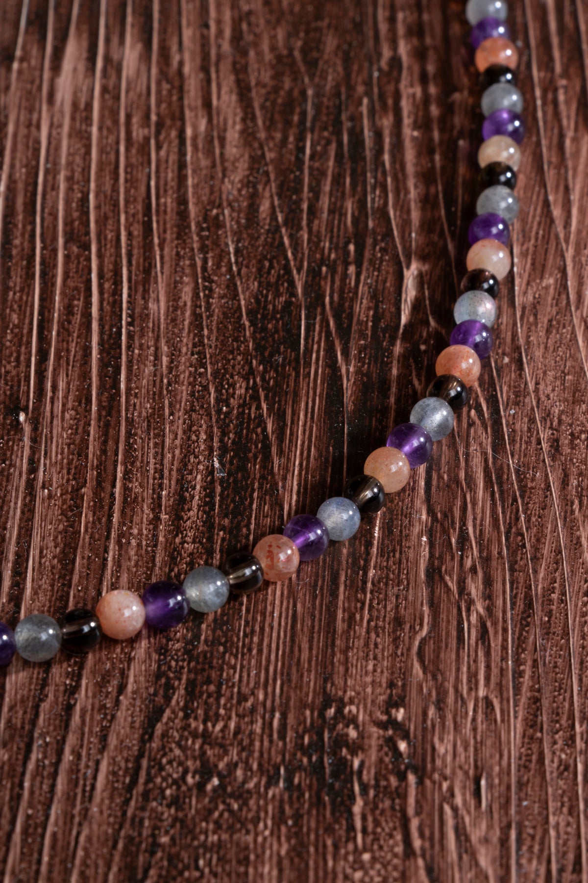 Image of Sertifikalı Güneş Taşı Ametist Labrodorit Dumnalı Kuvars Turkuaz Doğal Taş Kolye