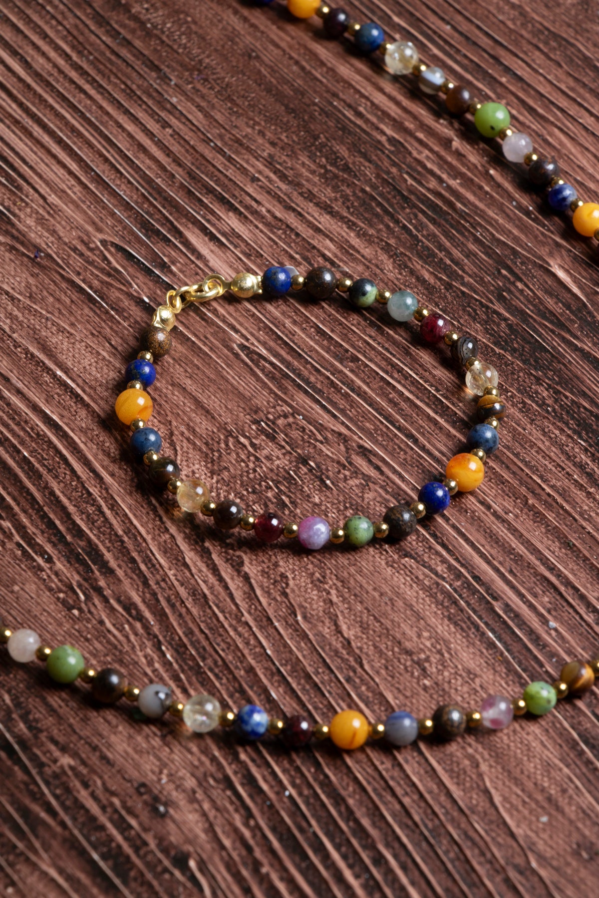 Image of Sertifikalı Doğal Taş Aslan Burcu Kolye - Bileklik Seti