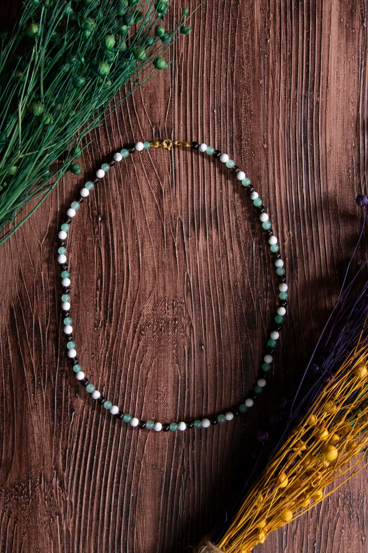 Image of Sertifikalı Dumanlı Kuvars Aventurin Havlit Doğal Taş Kolye